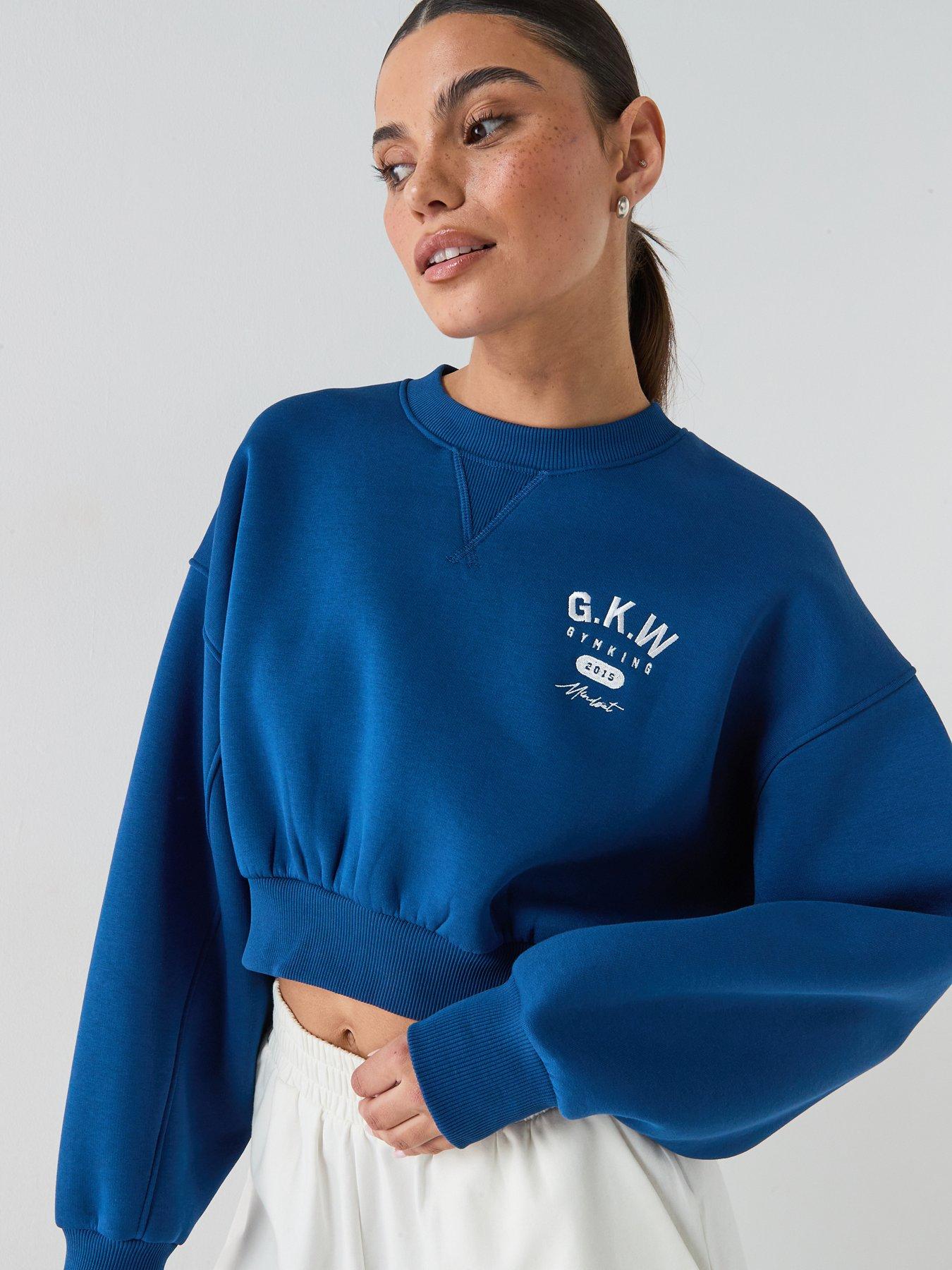 Image 1 of 5 of Gym King Womens Composure Cropped Crew - Blue