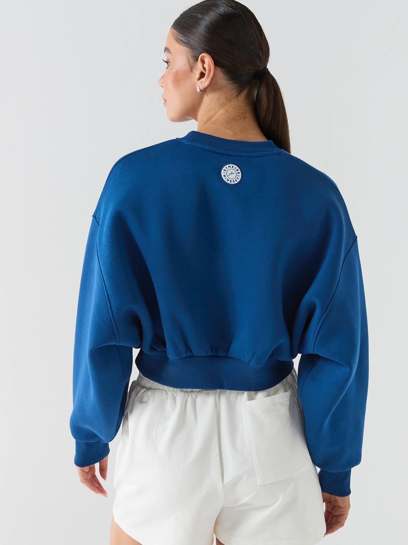 Image 2 of 5 of Gym King Womens Composure Cropped Crew - Blue