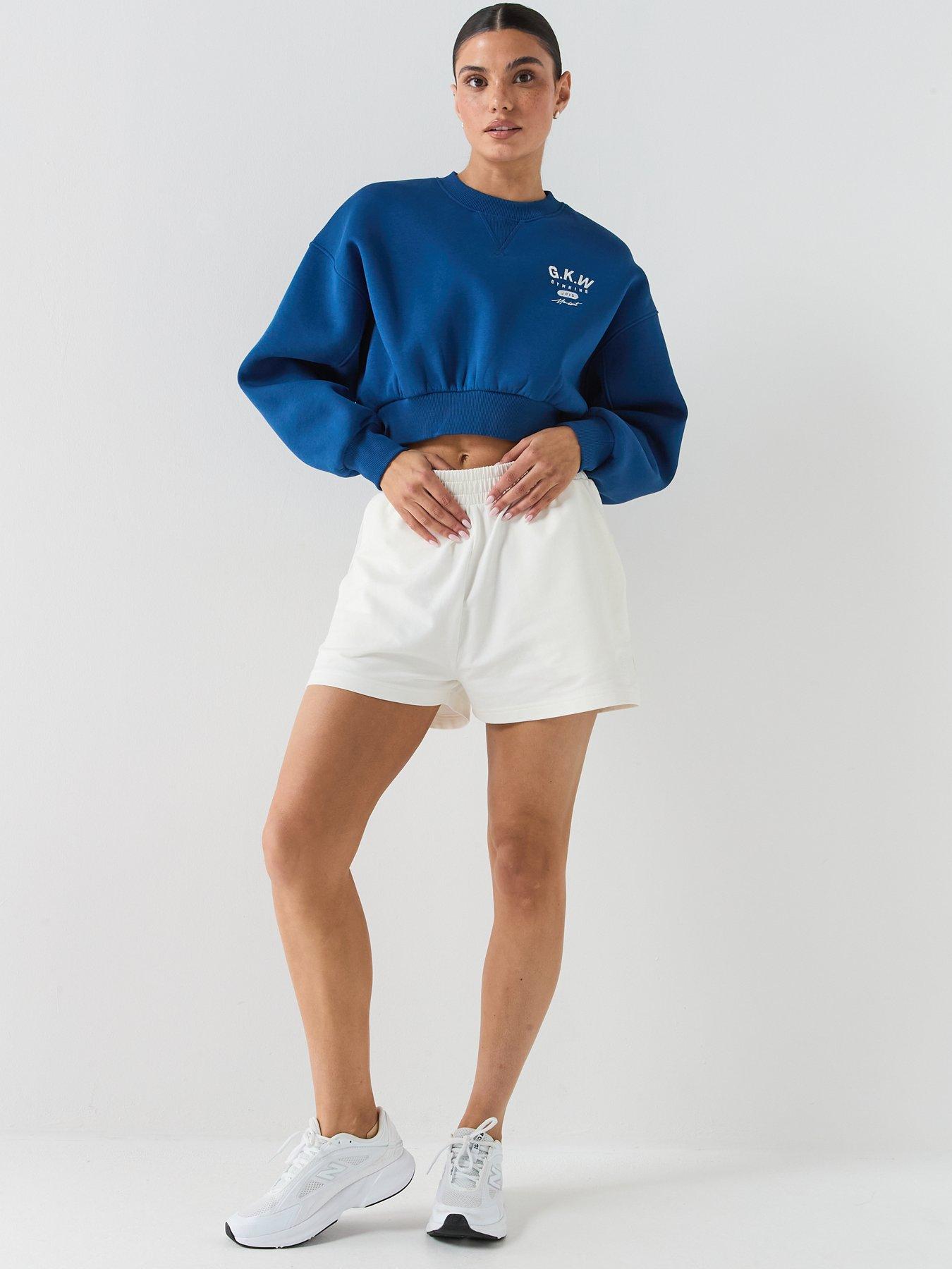Image 3 of 5 of Gym King Womens Composure Cropped Crew - Blue