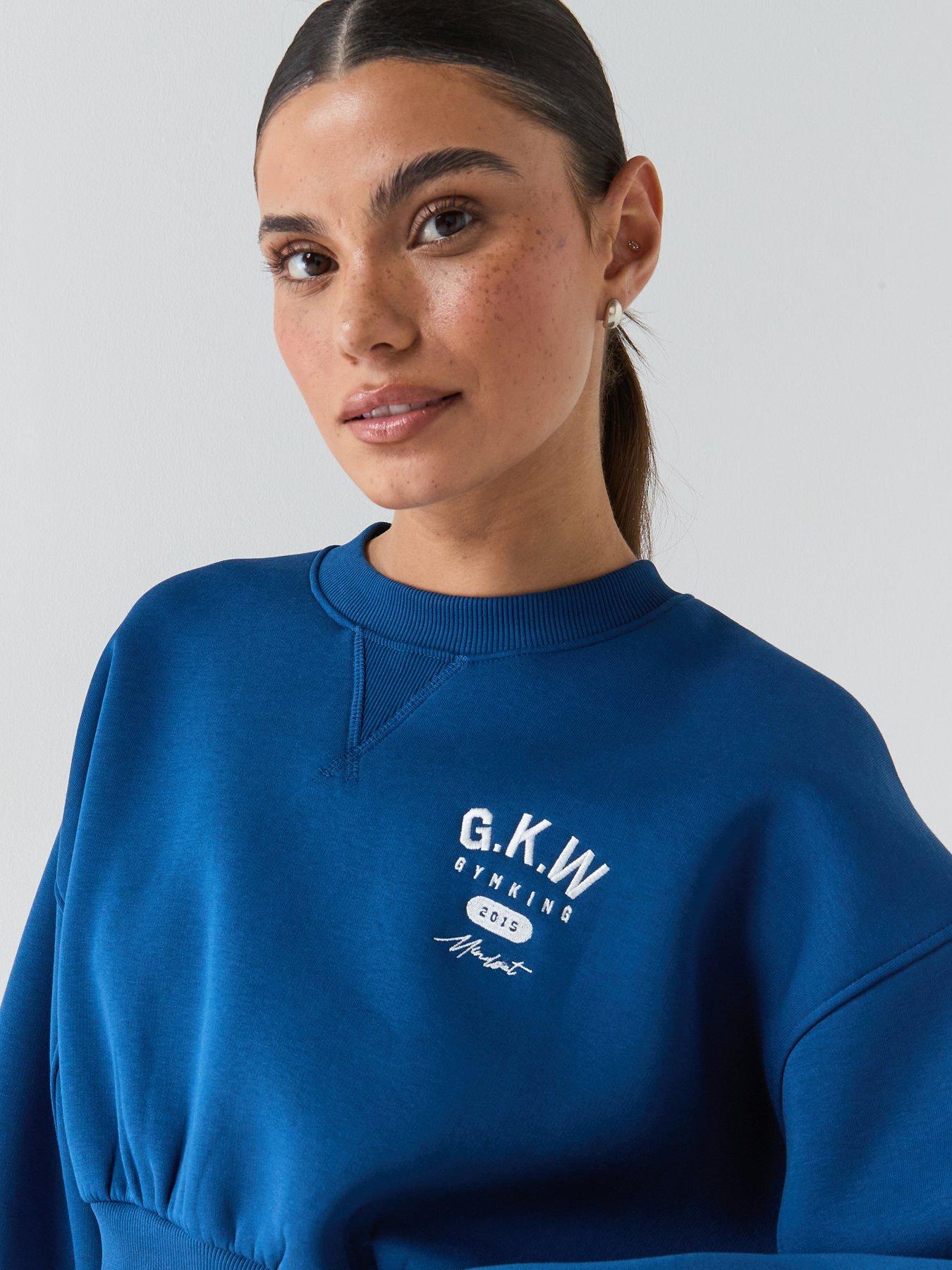 Image 4 of 5 of Gym King Womens Composure Cropped Crew - Blue