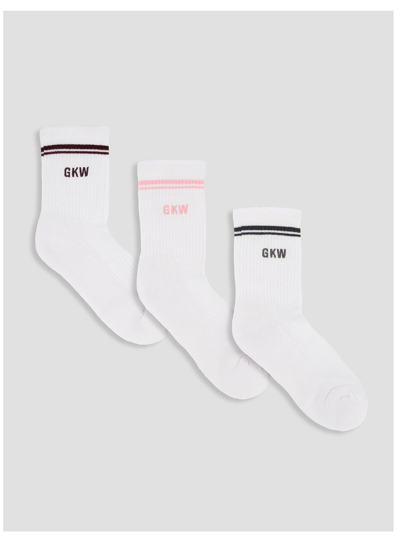 Image 1 of 3 of Gym King Womens Rib Knit Socks (3pk) - Cream/Pink