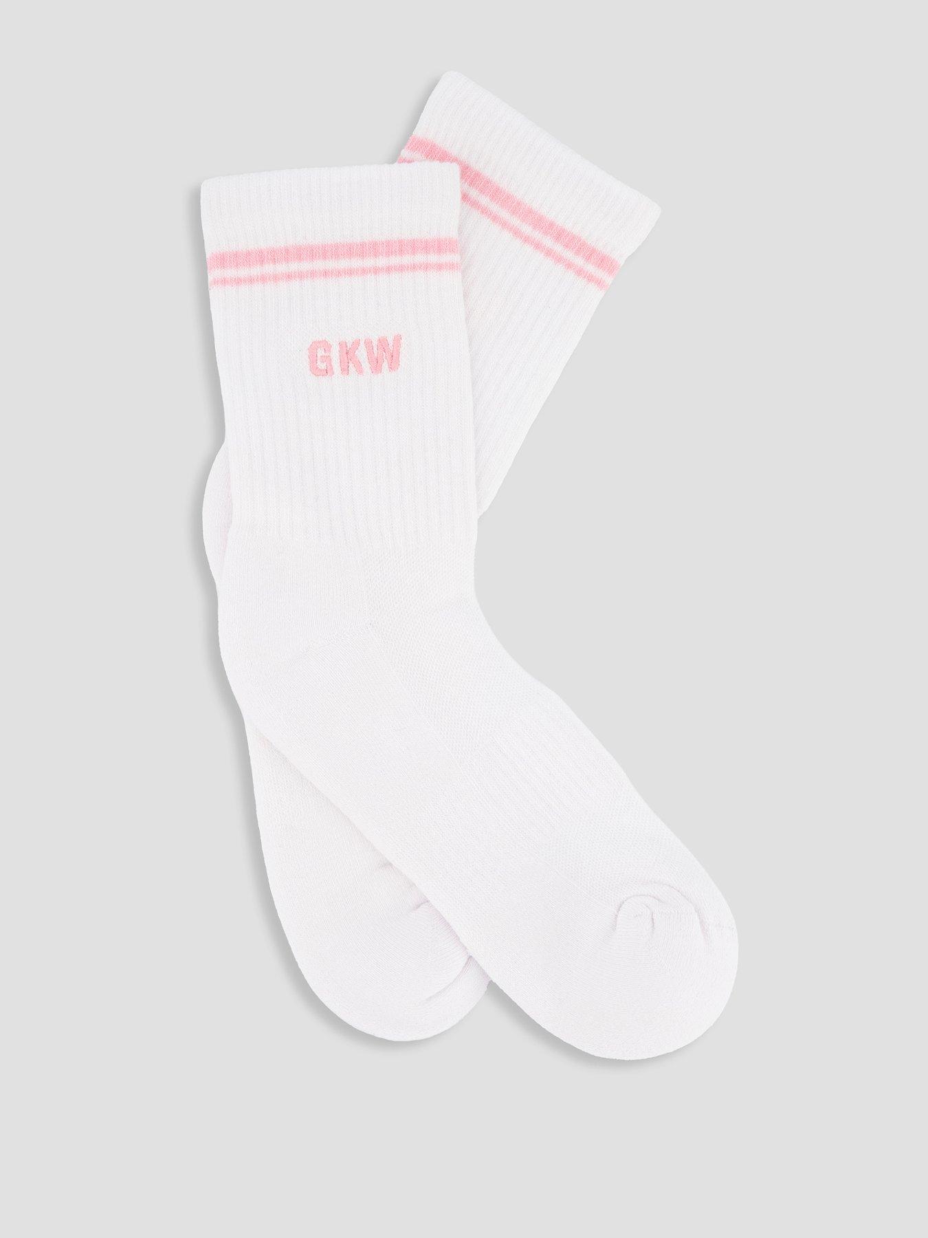 Image 2 of 3 of Gym King Womens Rib Knit Socks (3pk) - Cream/Pink