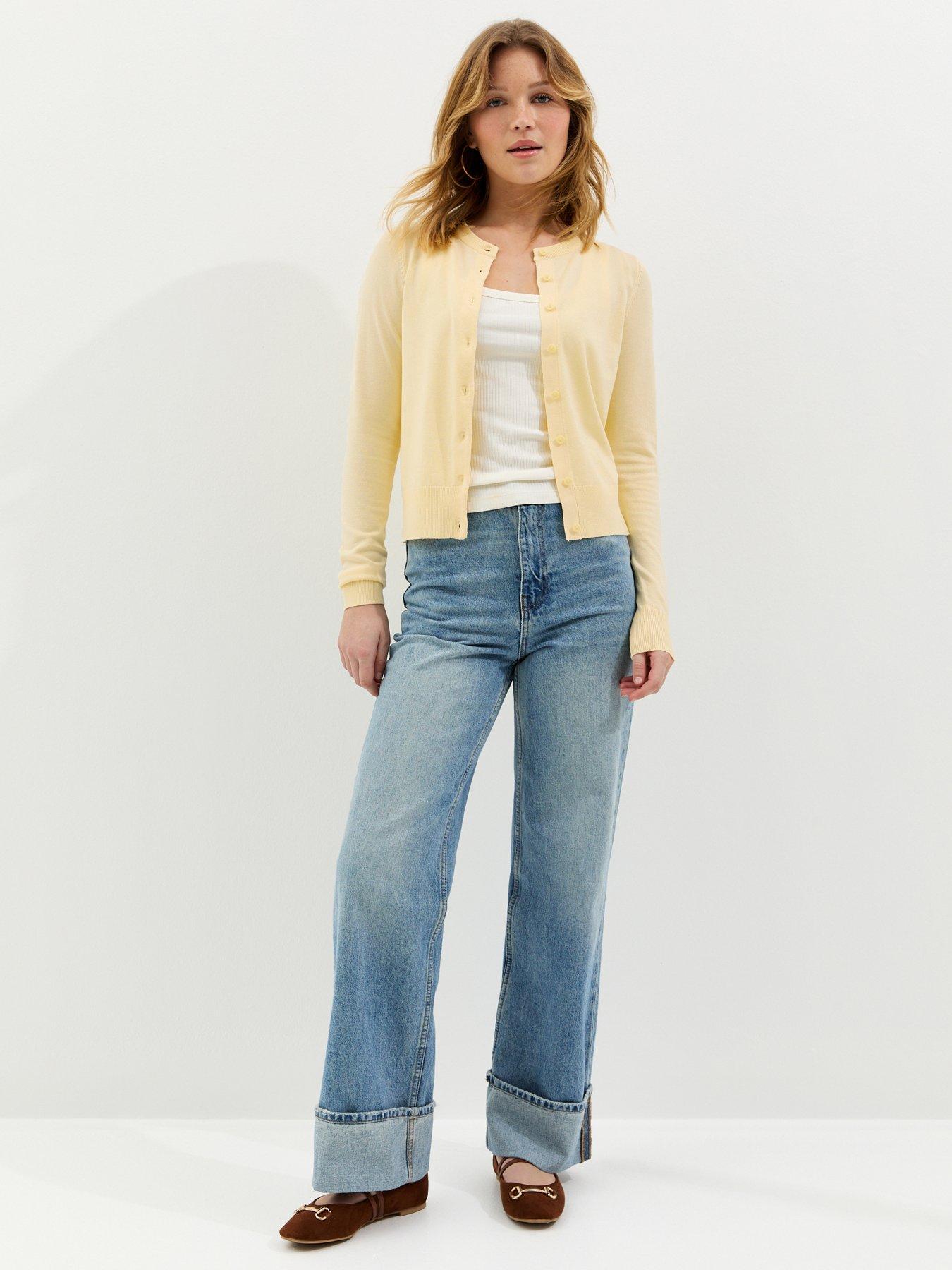 new-look-knit-crew-neck-button-up-cardigan-light-yellowback