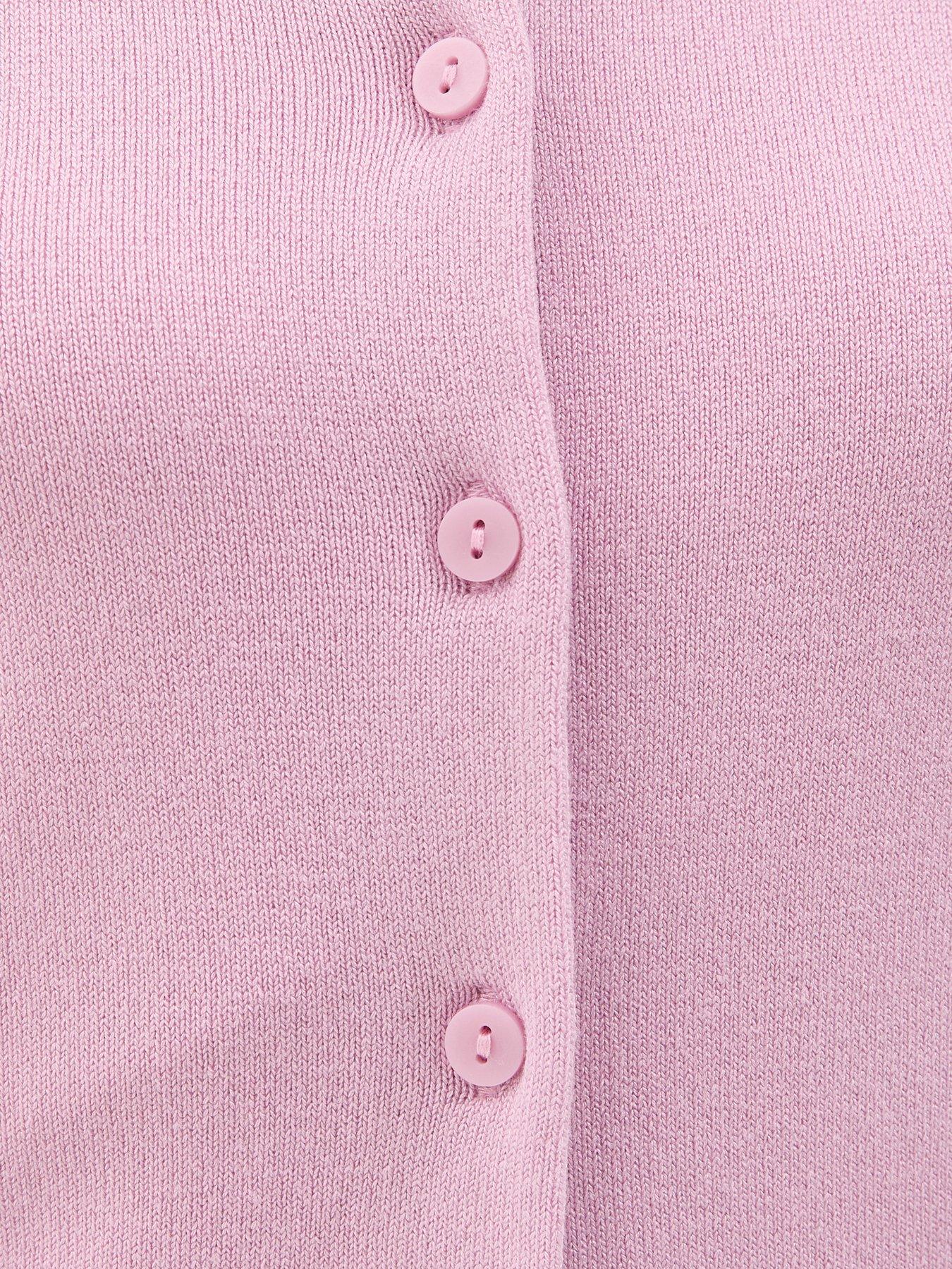new-look-knit-crew-neck-button-up-cardigan-pinkdetail