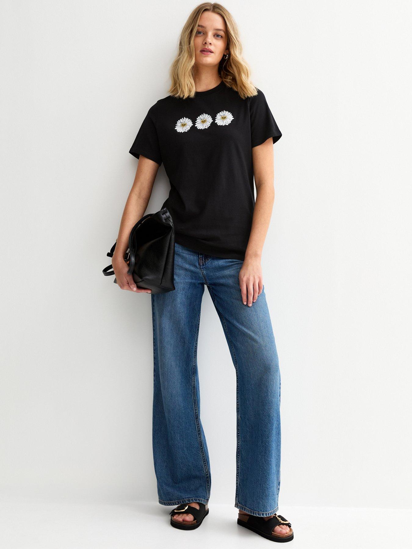 new-look-black-daisy-print-t-shirtback
