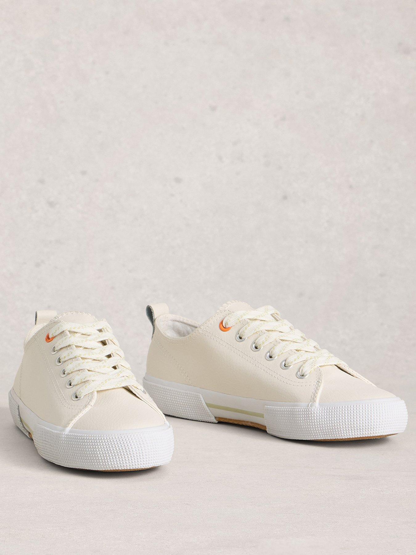 Image 2 of 4 of White Stuff Pippa Leather Lace Up Trainer - White