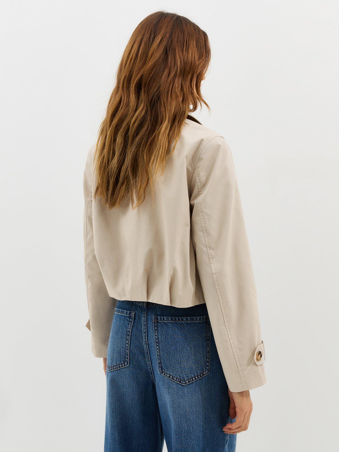 Image 2 of 6 of New Look Stone Cropped Trench Mac Jacket