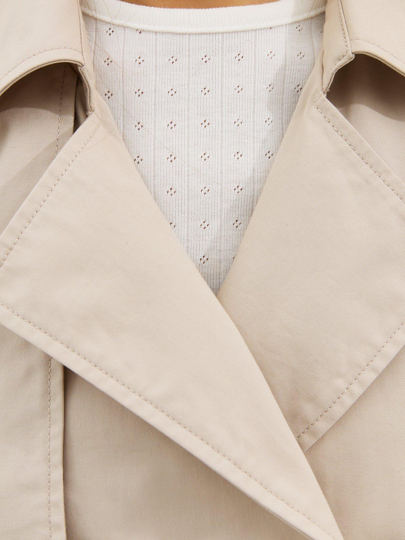 Image 6 of 6 of New Look Stone Cropped Trench Mac Jacket