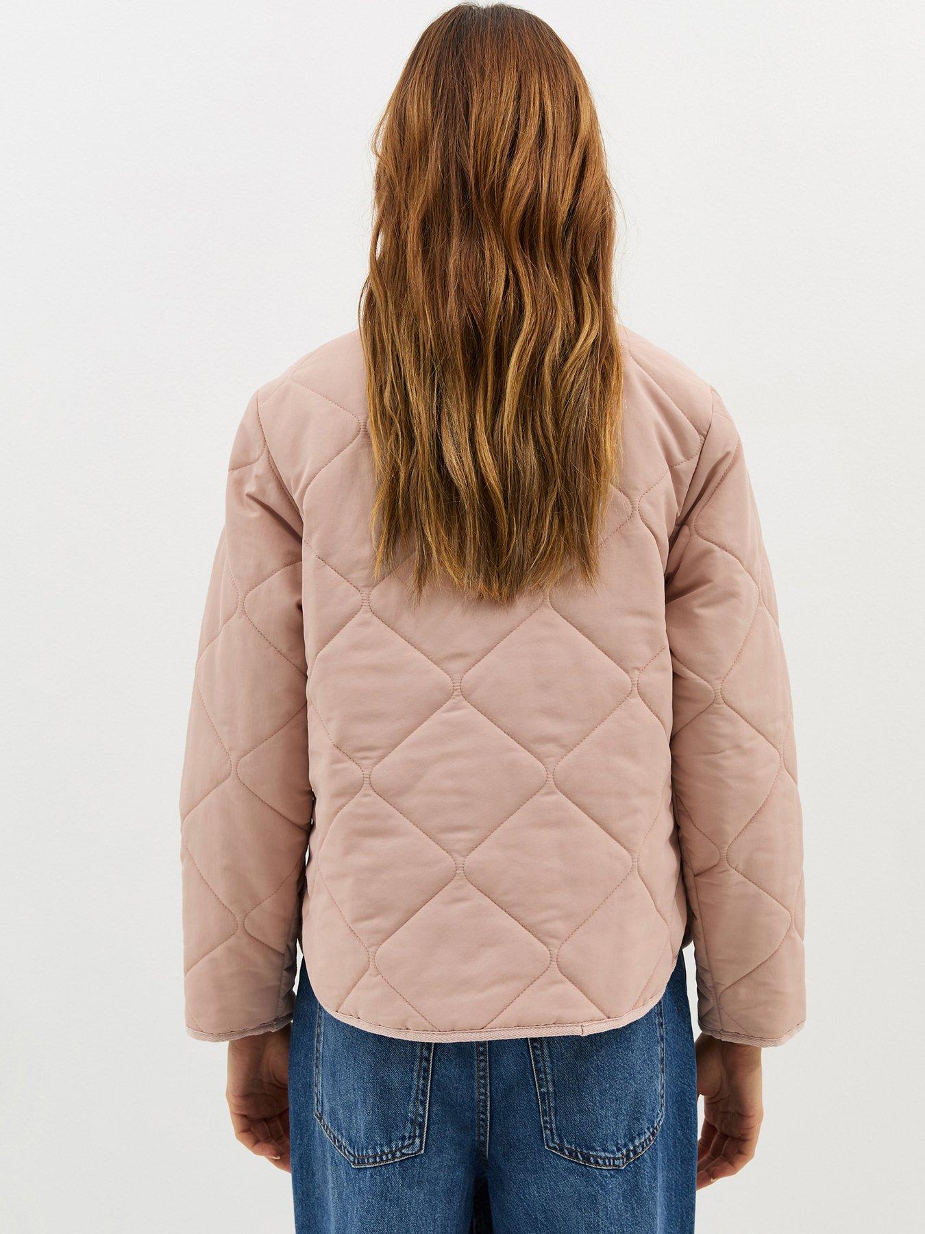 Image 2 of 6 of New Look Pale Pink Soft Touch Quilted Jacket
