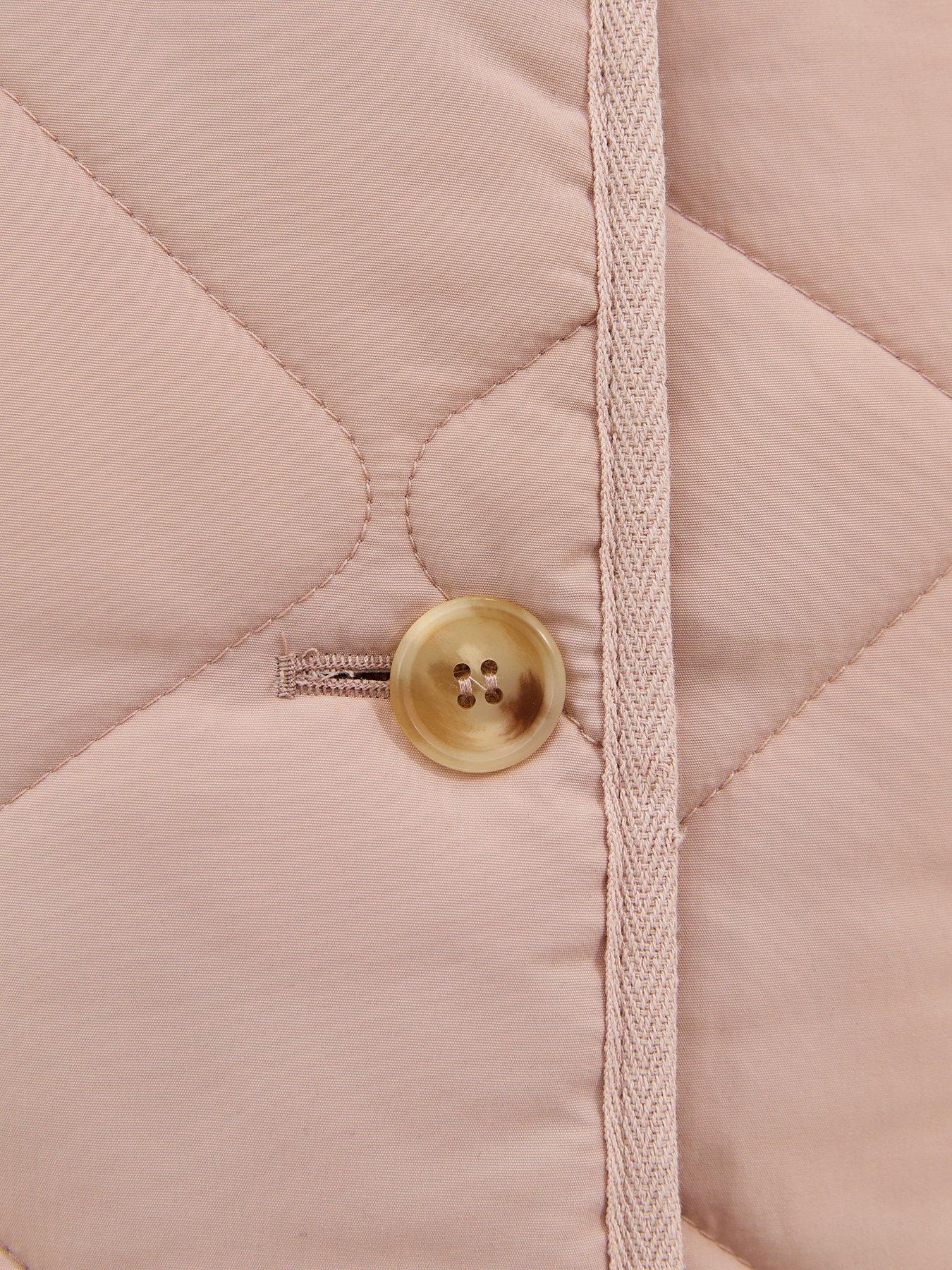 Image 6 of 6 of New Look Pale Pink Soft Touch Quilted Jacket