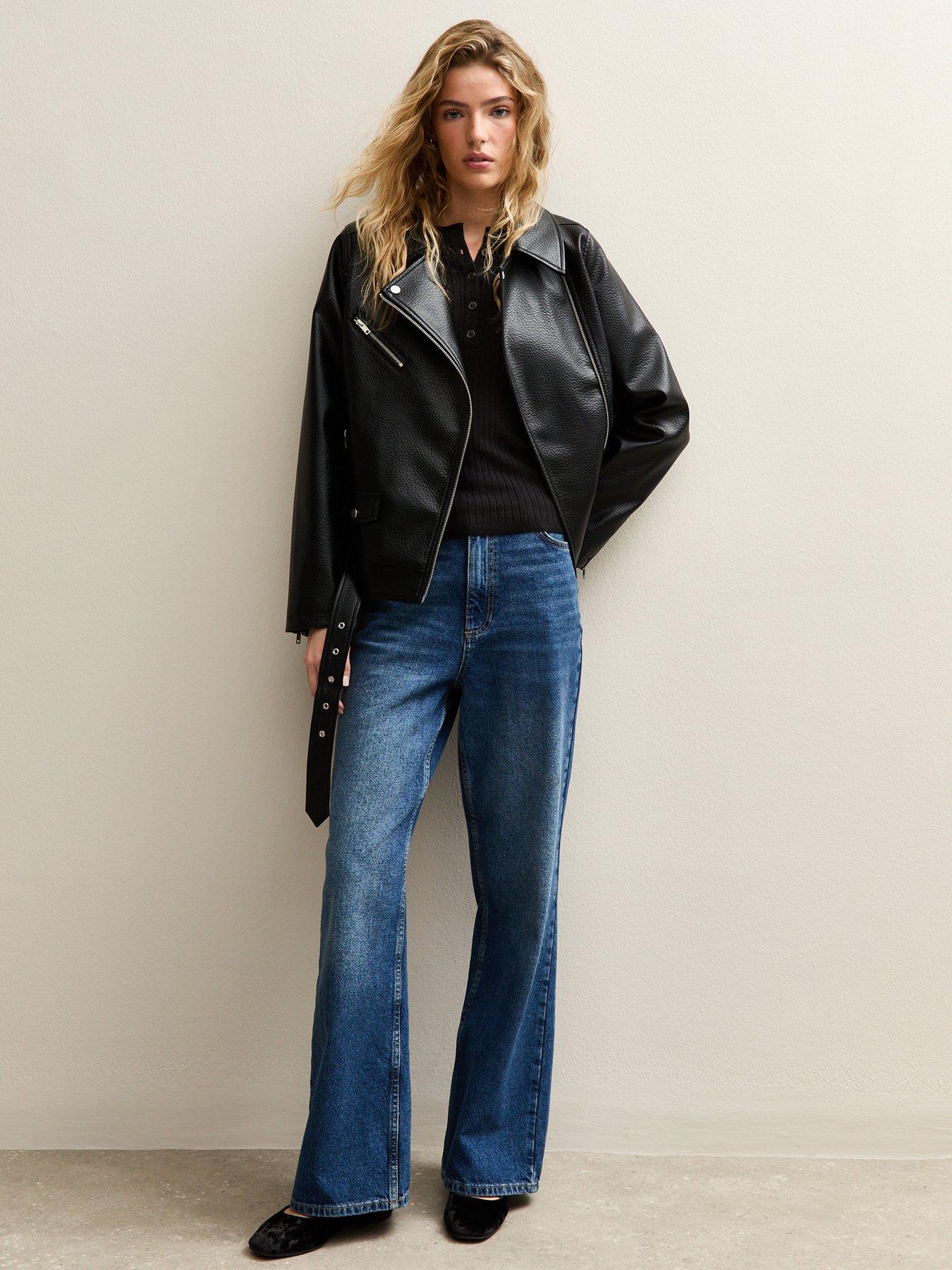 new-look-black-faux-leather-textured-oversized-biker-jacketback
