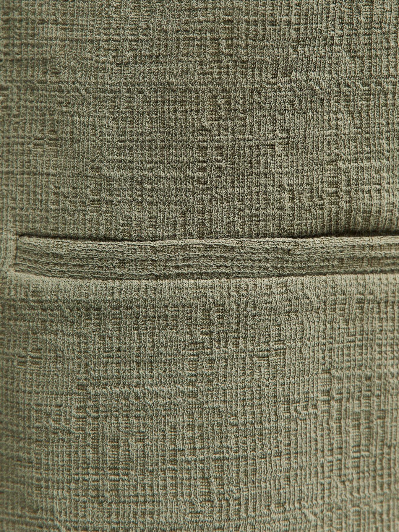 Image 5 of 5 of New Look Stretchy Textured Jersey Blazer - Dark Khaki