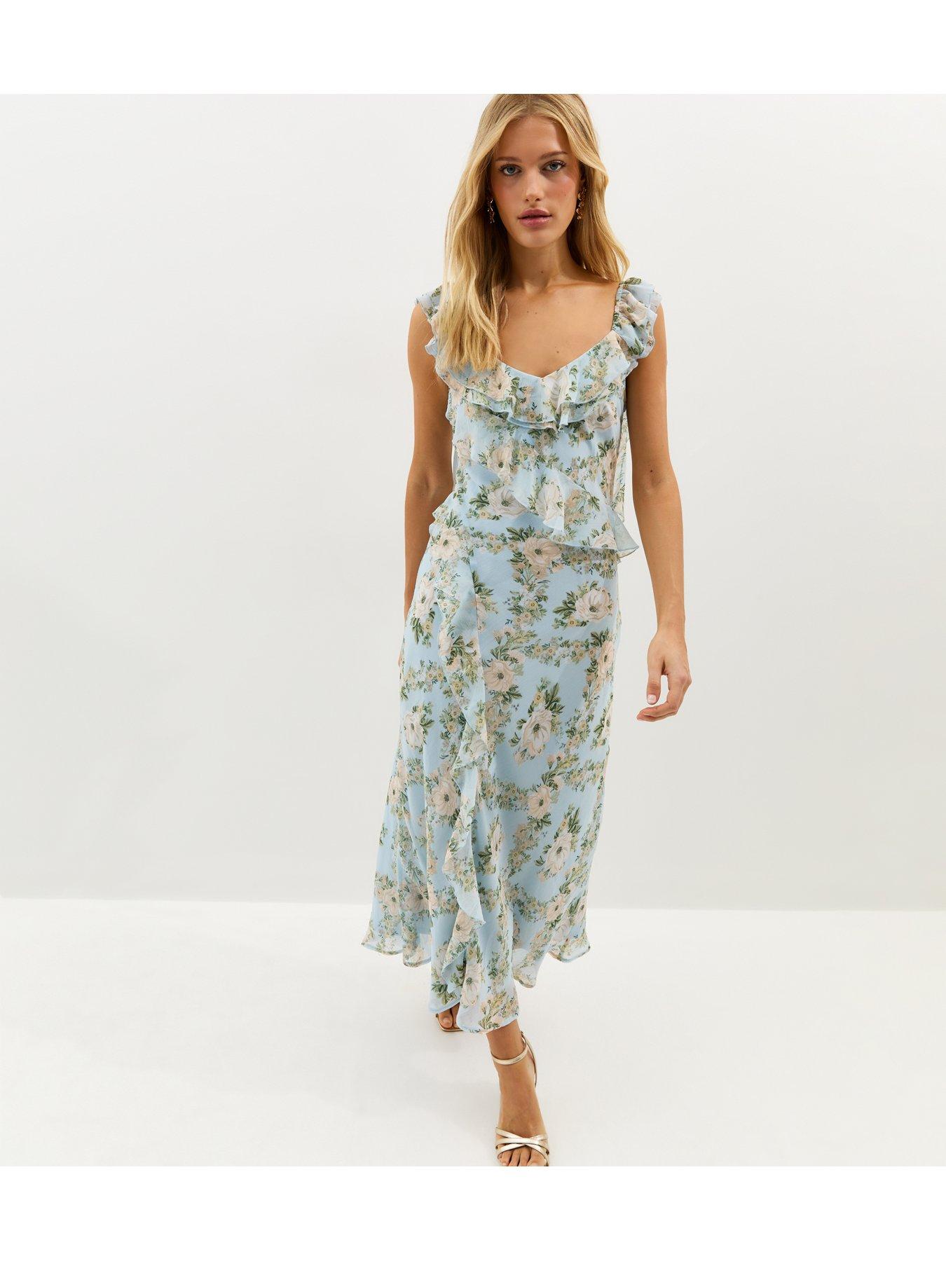 new-look-light-blue-floral-chiffon-ruffle-midi-dressback