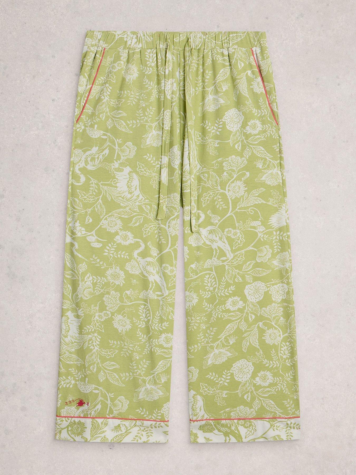 Image 5 of 6 of White Stuff Trina Cropped Pyjama Trouser - Green