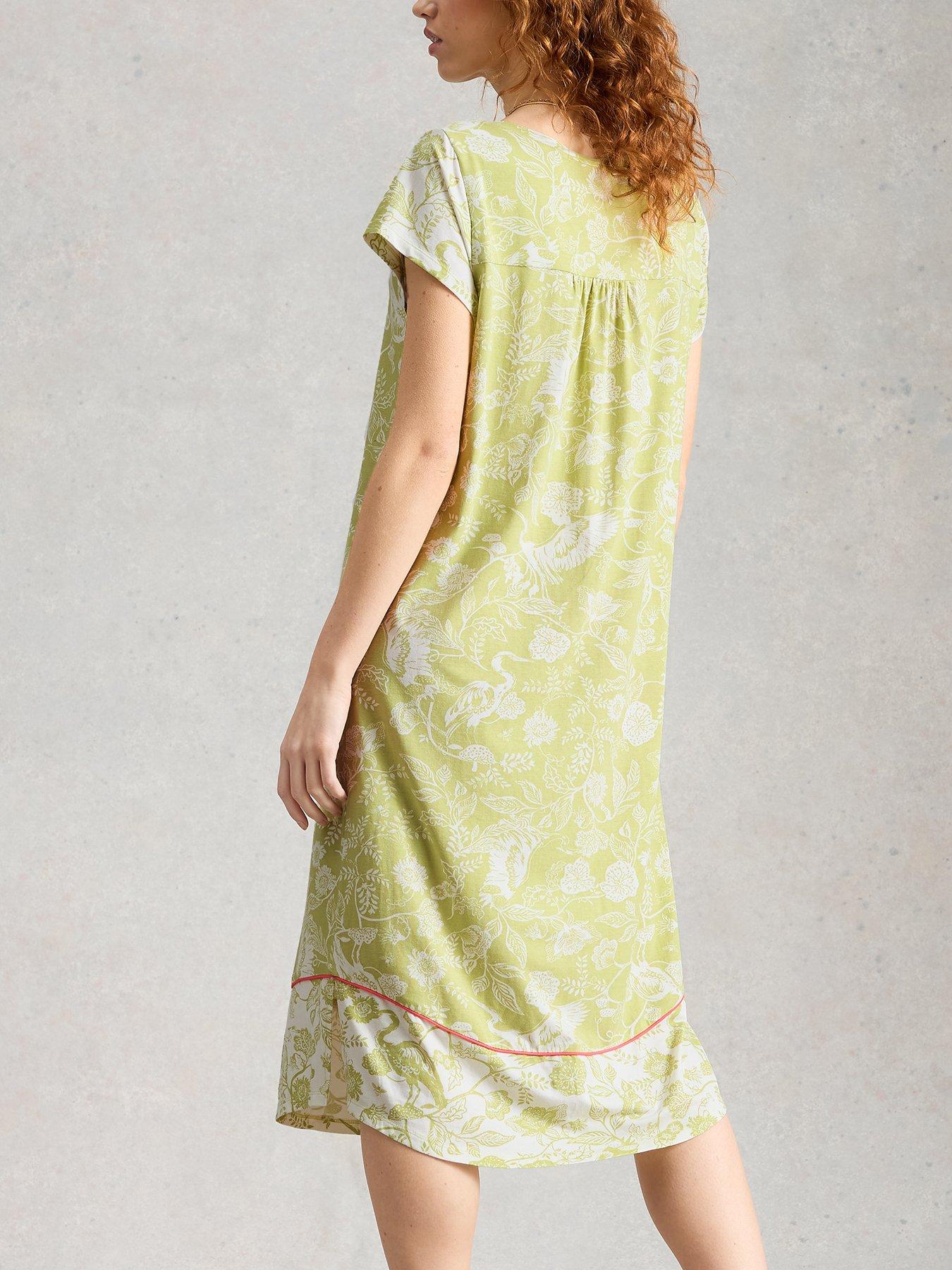 Image 2 of 6 of White Stuff Evane Jersey Midi Nightie - Green
