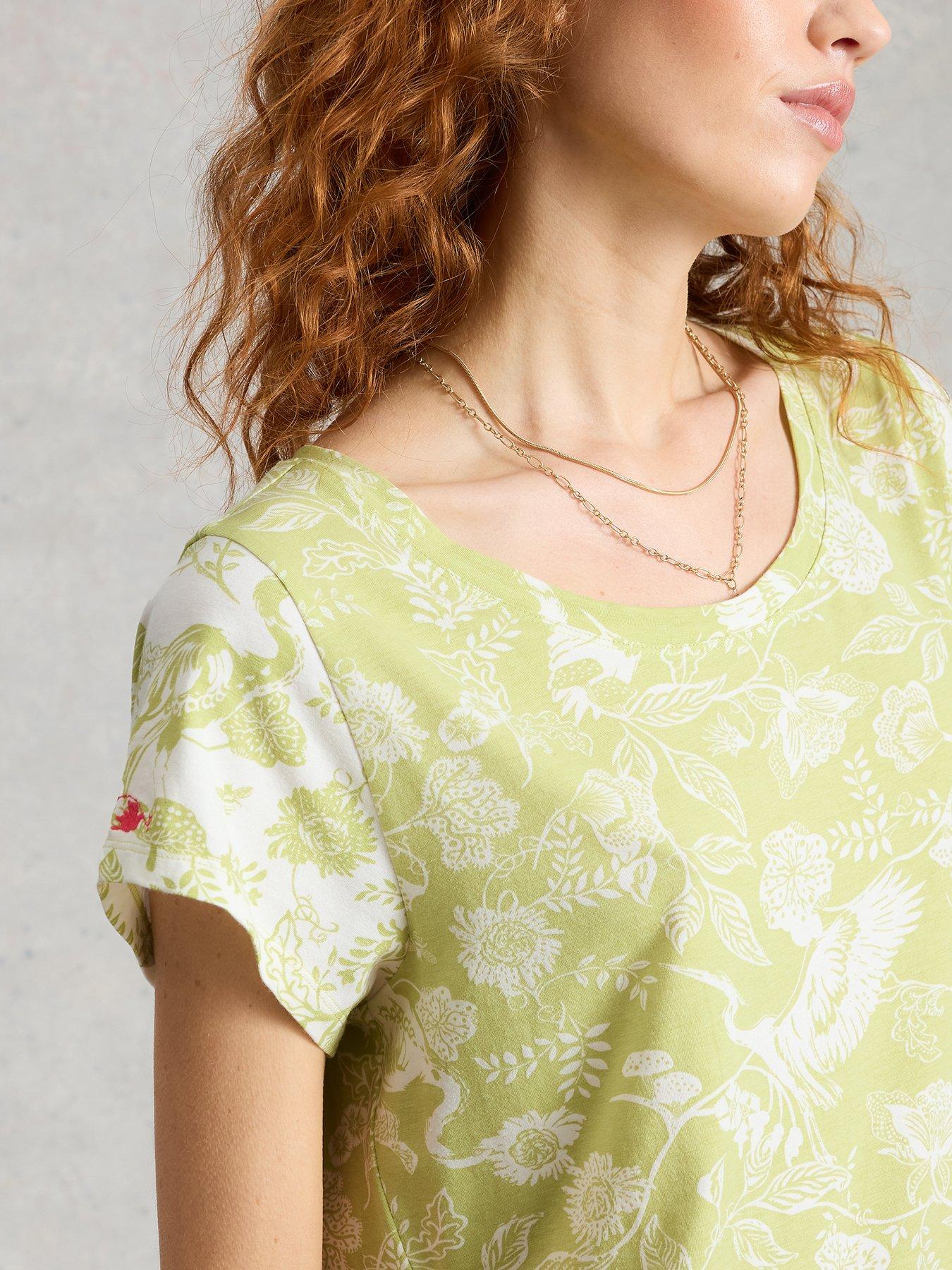 Image 4 of 6 of White Stuff Evane Jersey Midi Nightie - Green