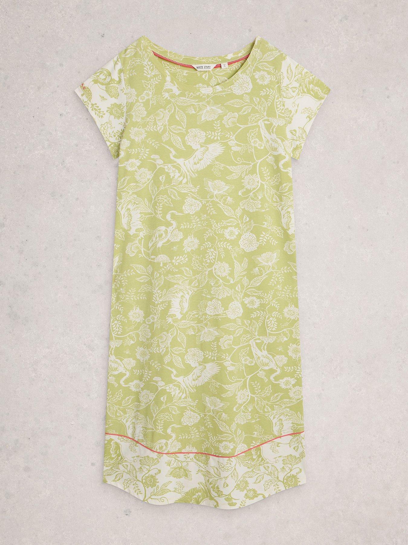 Image 5 of 6 of White Stuff Evane Jersey Midi Nightie - Green