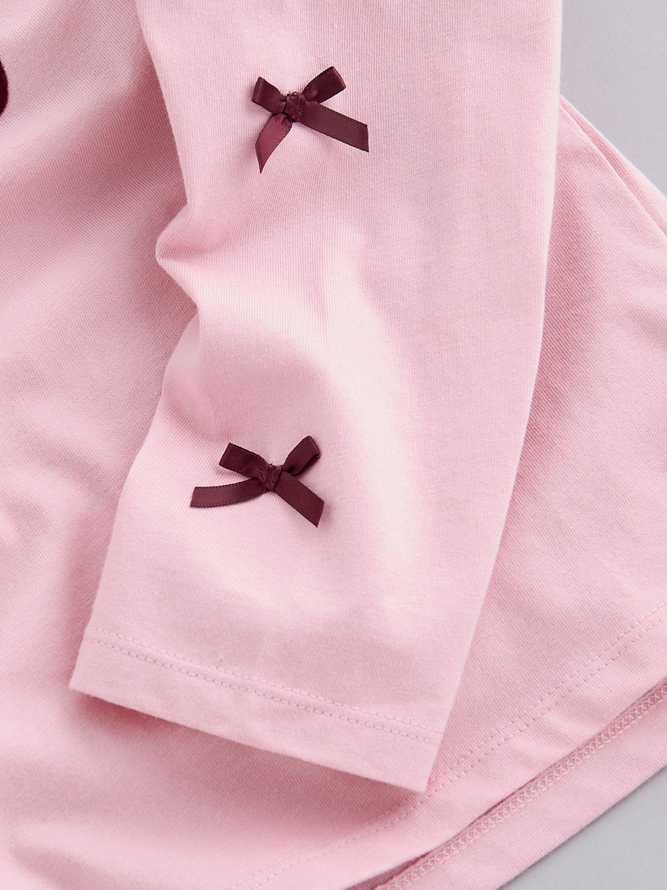 Image 4 of 5 of The Very Collection Girls Copenhagen Club Slogan Long Sleeve Bow Top (3 - 16 years) - Pink