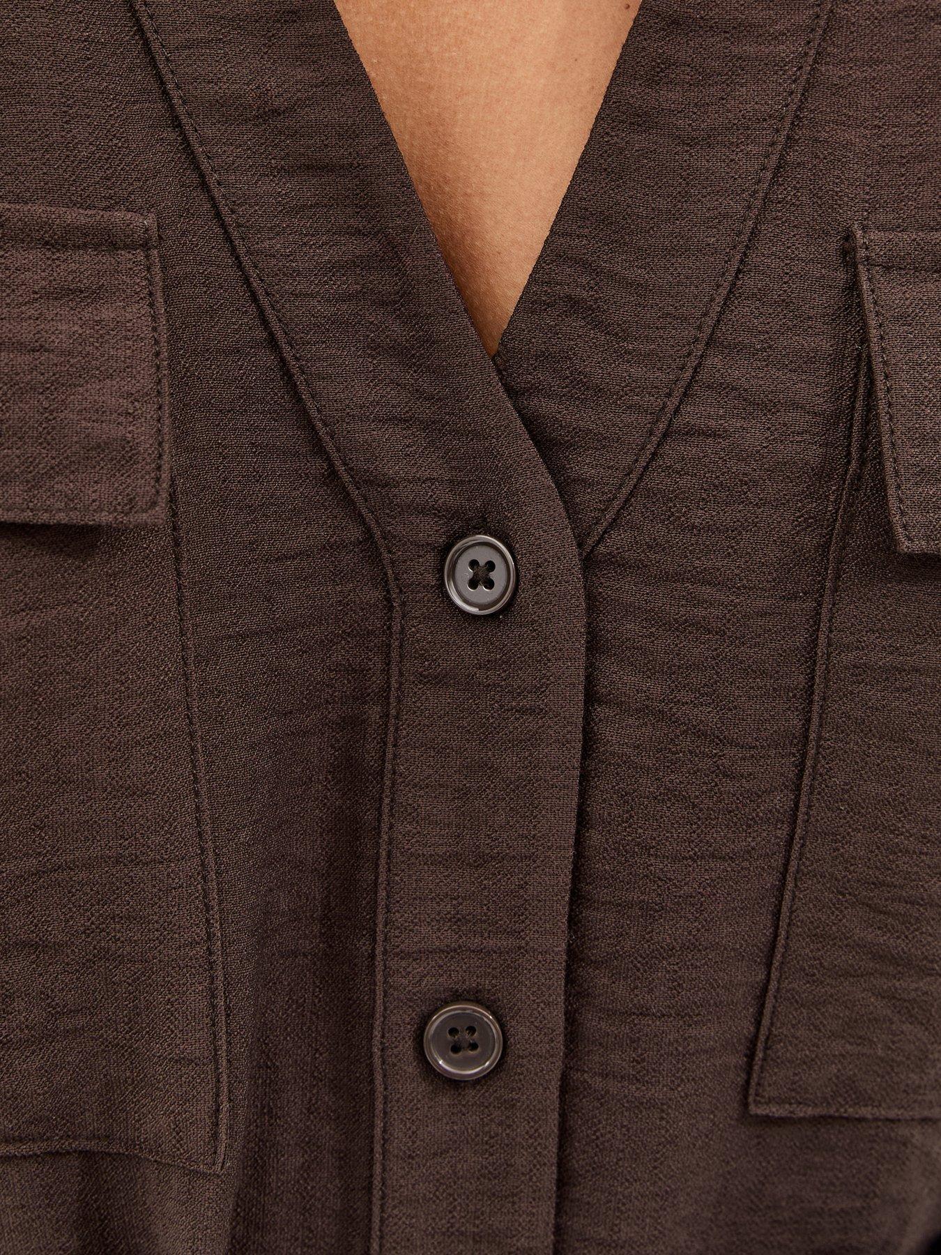 new-look-dark-brown-utility-belted-shirtdetail