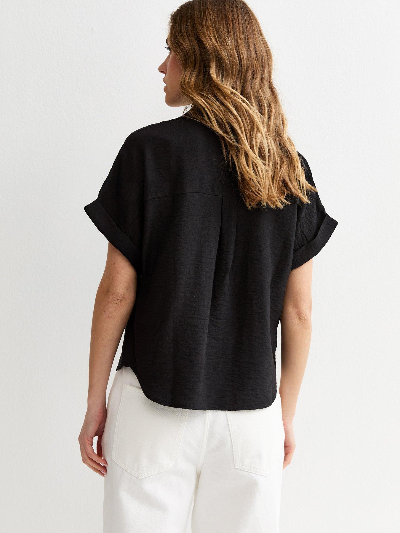 new-look-black-collared-v-neck-short-shirtstillFront