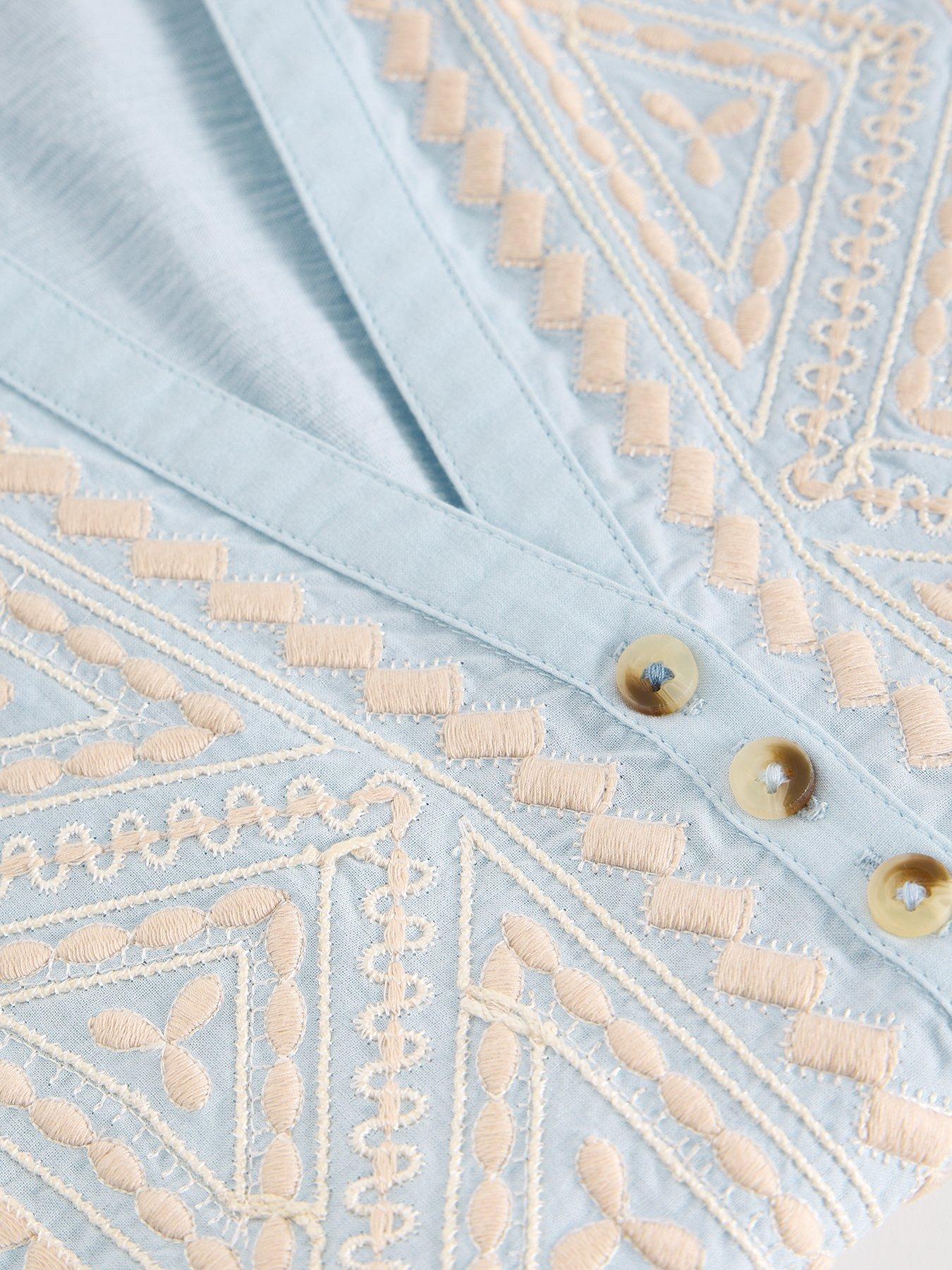 Image 6 of 6 of White Stuff Peony Sleeveless Shirt - Blue
