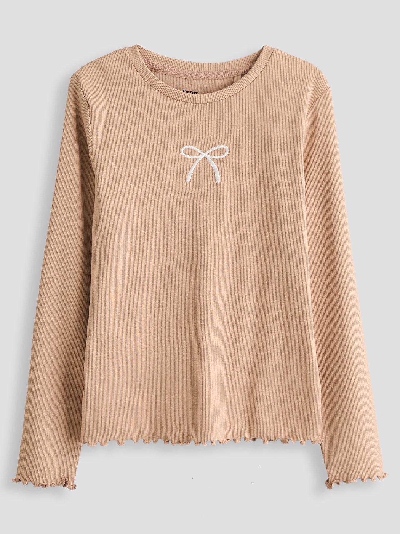 Image 2 of 5 of The Very Collection Girls 5 Rib Pack Long Sleeve Basic T-Shirts - Multi