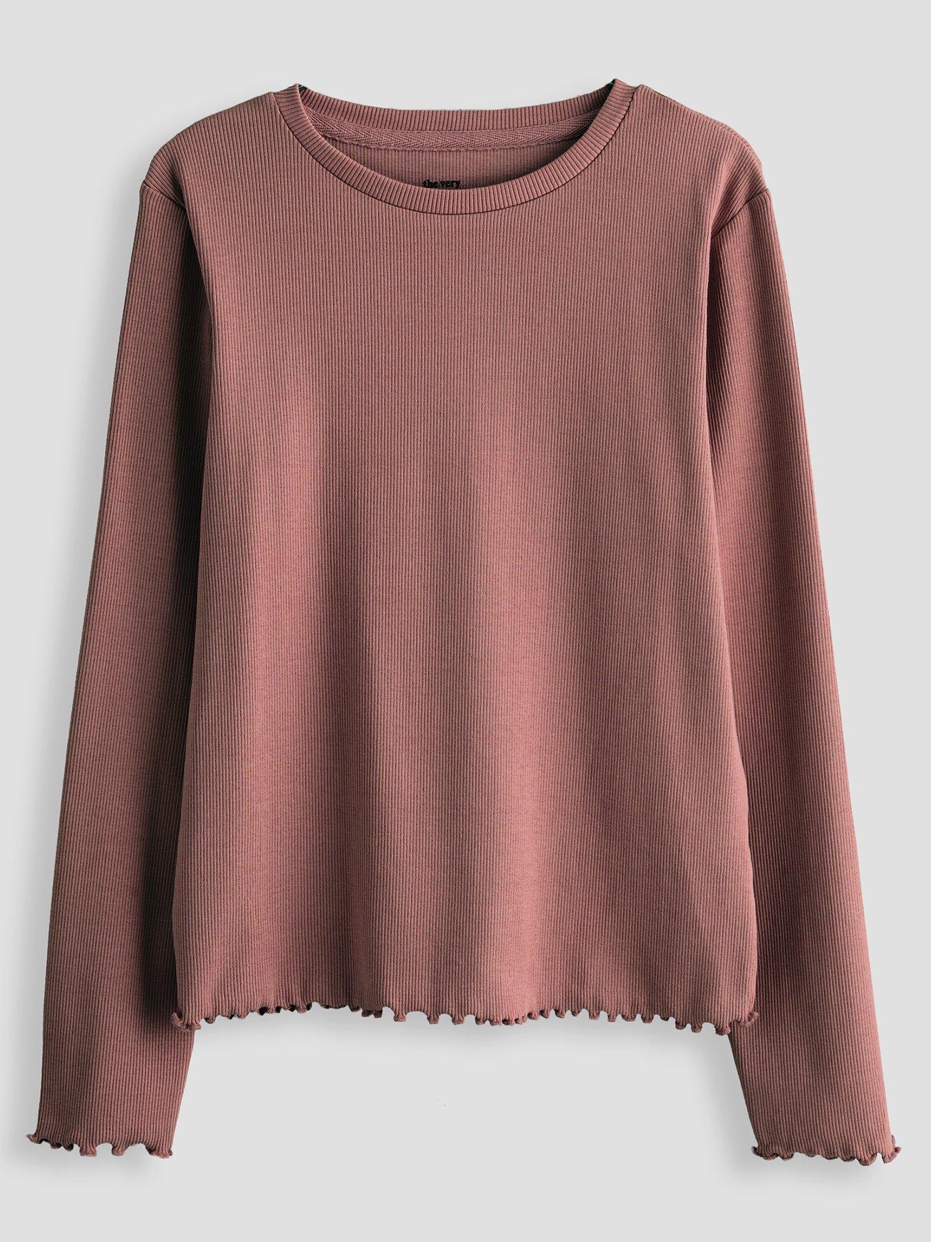 Image 3 of 5 of The Very Collection Girls 5 Rib Pack Long Sleeve Basic T-Shirts - Multi