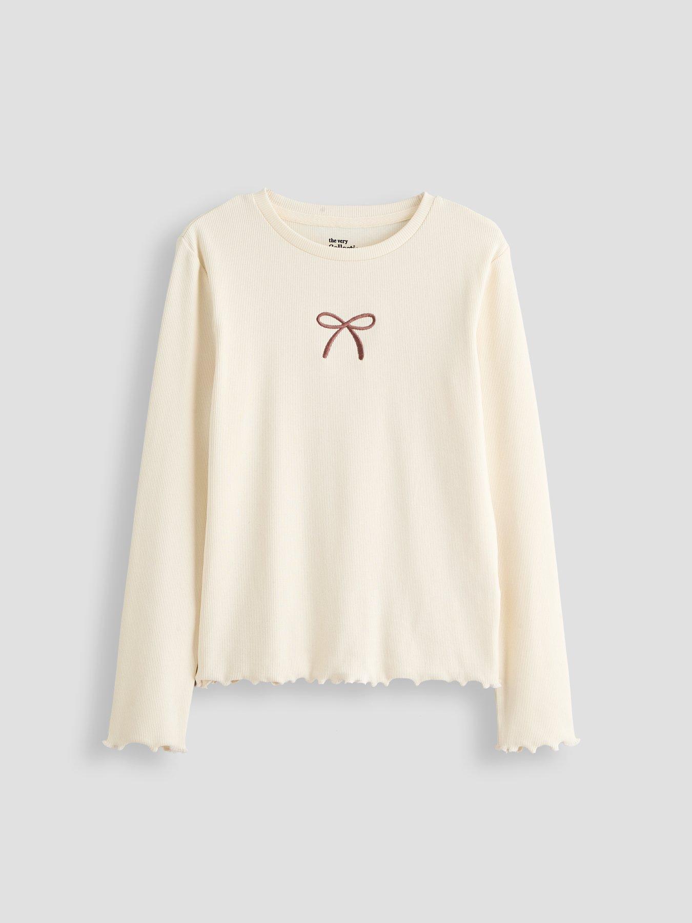 Image 4 of 5 of The Very Collection Girls 5 Rib Pack Long Sleeve Basic T-Shirts - Multi