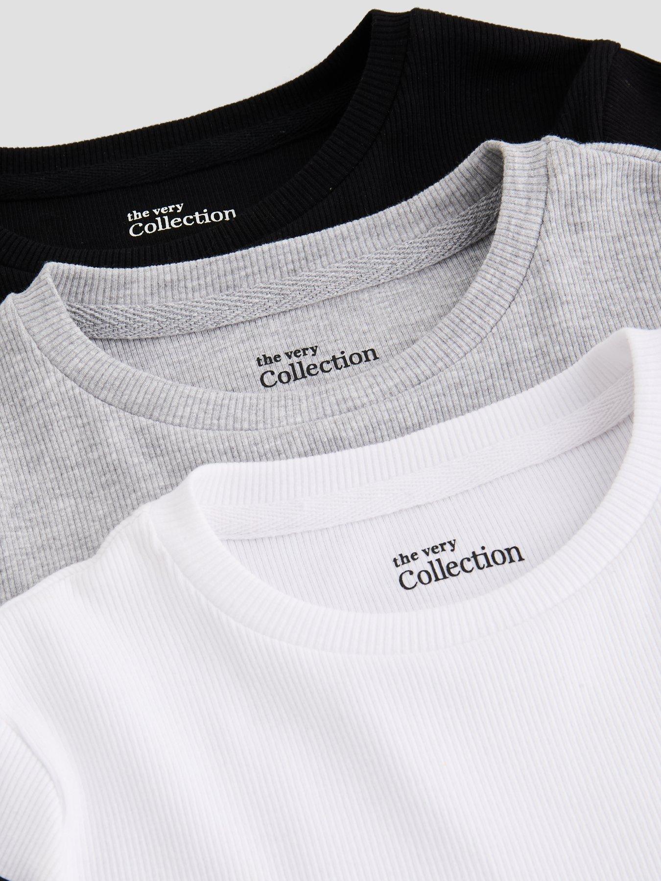 Image 5 of 5 of The Very Collection Girls 3 Pack Core Basic Longsleeve Tops - Multi