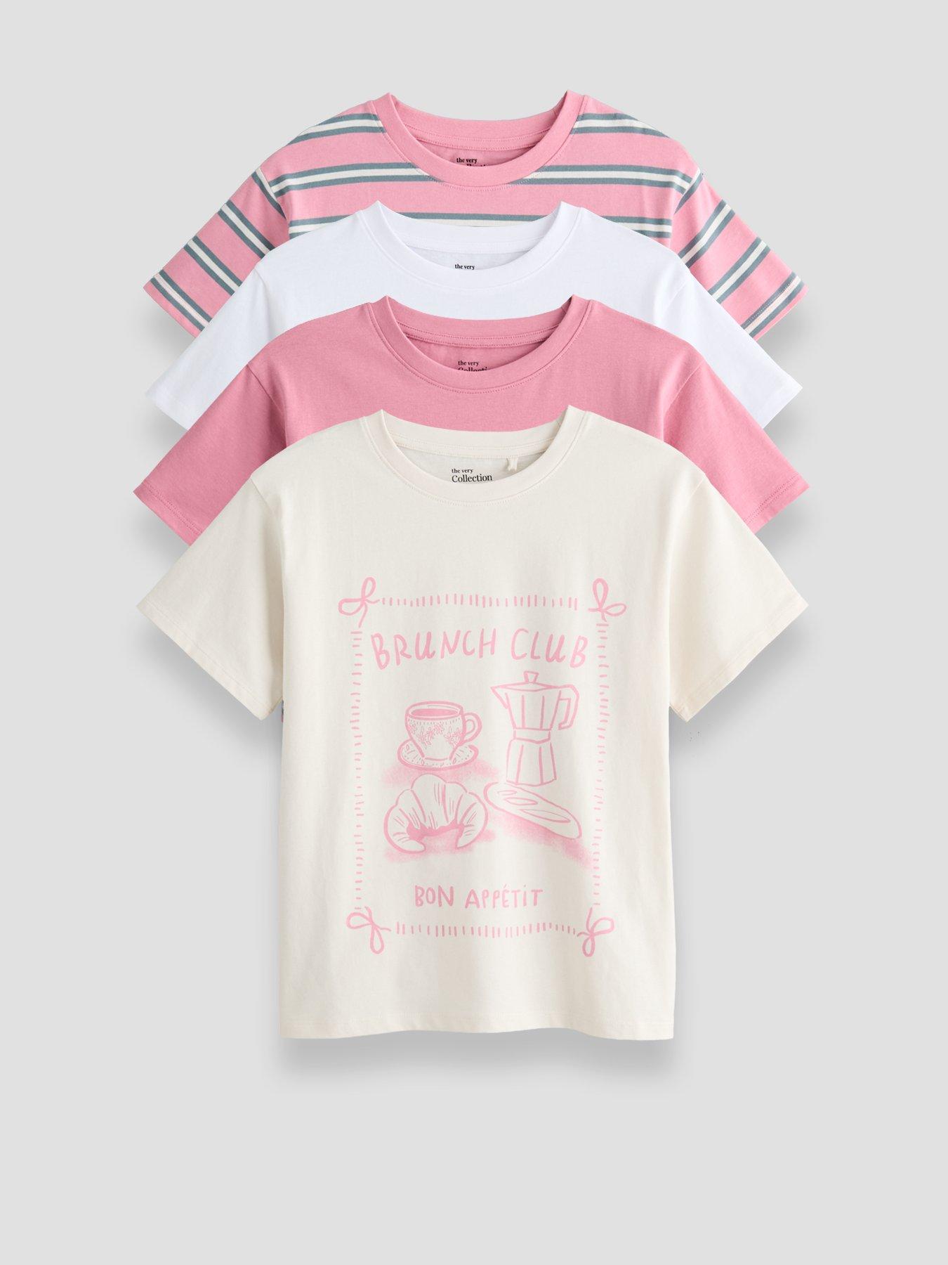 The Very Collection Girls 4 Pack T-shirts - Multi