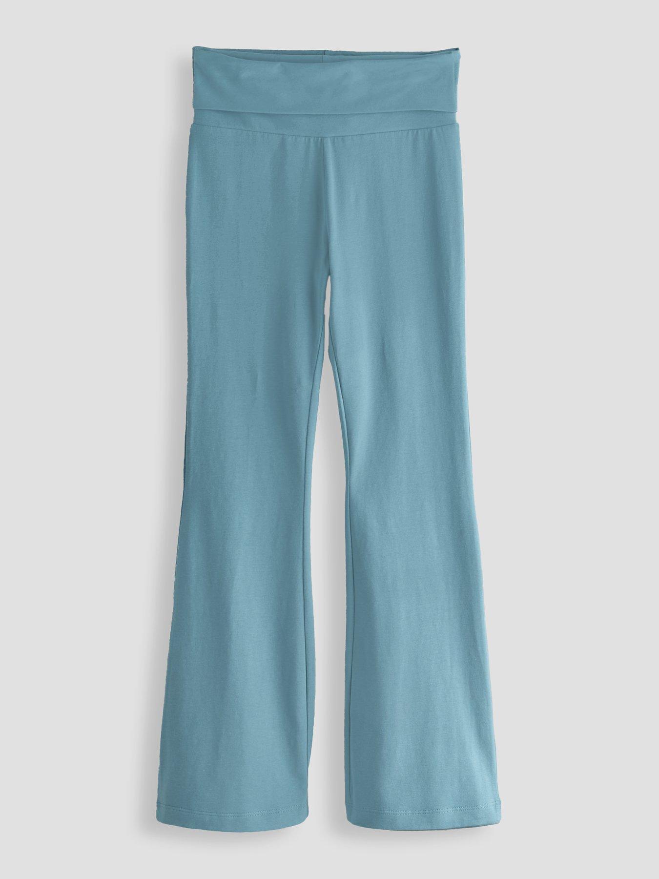 Image 1 of 4 of The Very Collection Girls Fold Over Flared Basic Leggings - Blue