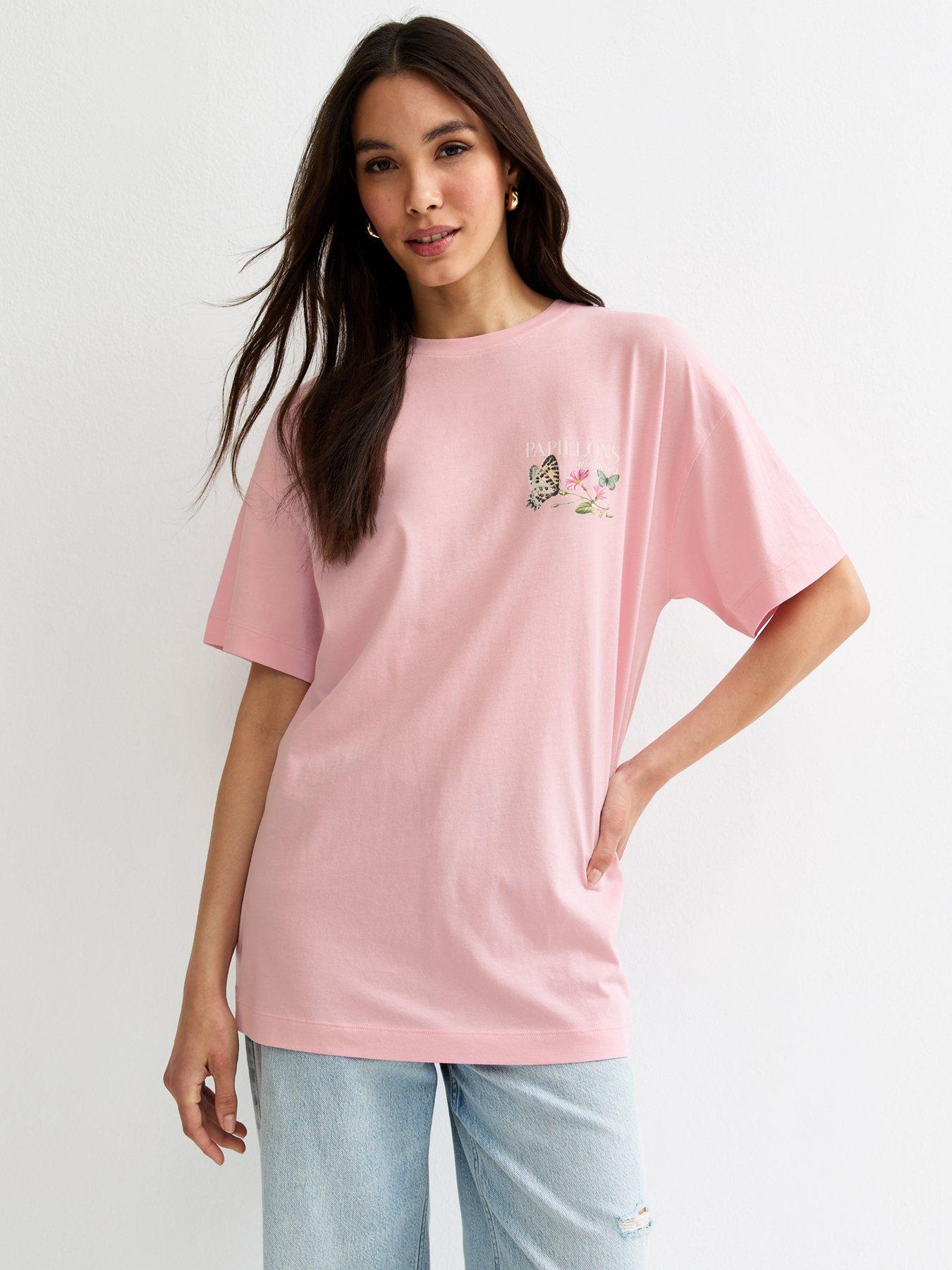 new-look-light-pink-butterfly-print-oversized-t-shirtfront
