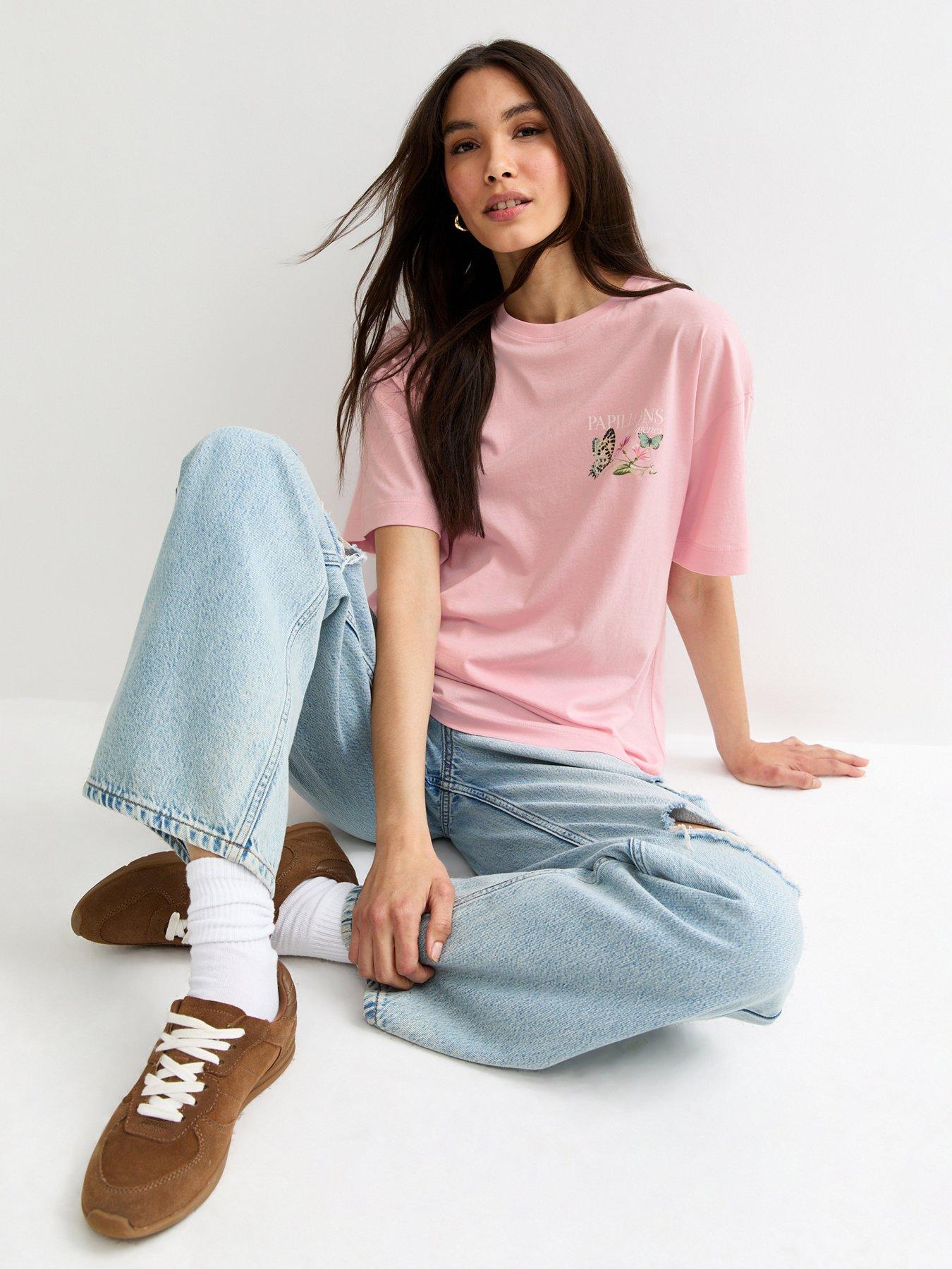 new-look-light-pink-butterfly-print-oversized-t-shirtback