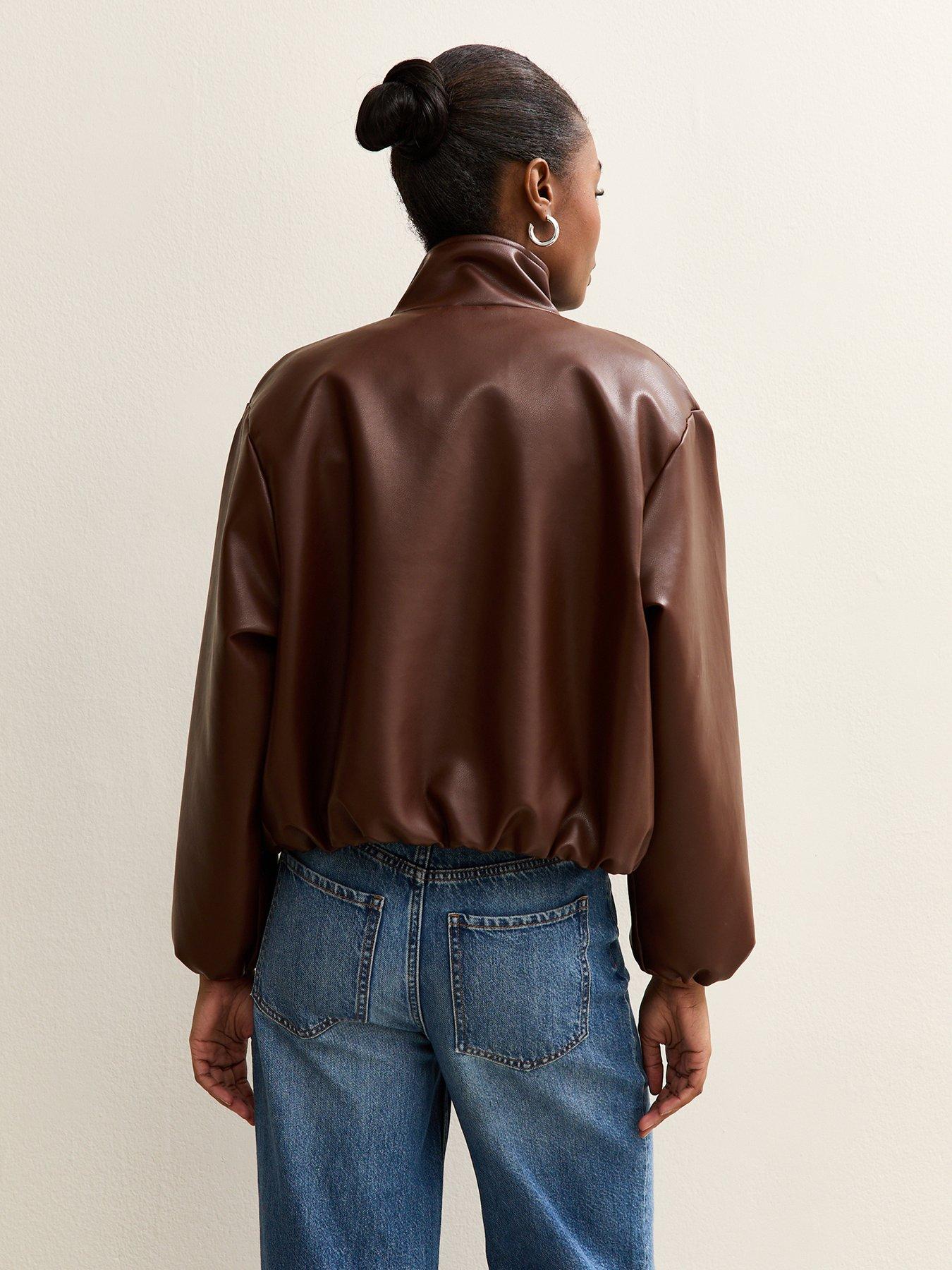new-look-faux-leather-funnel-neck-bomber-jacket-dark-brownstillFront