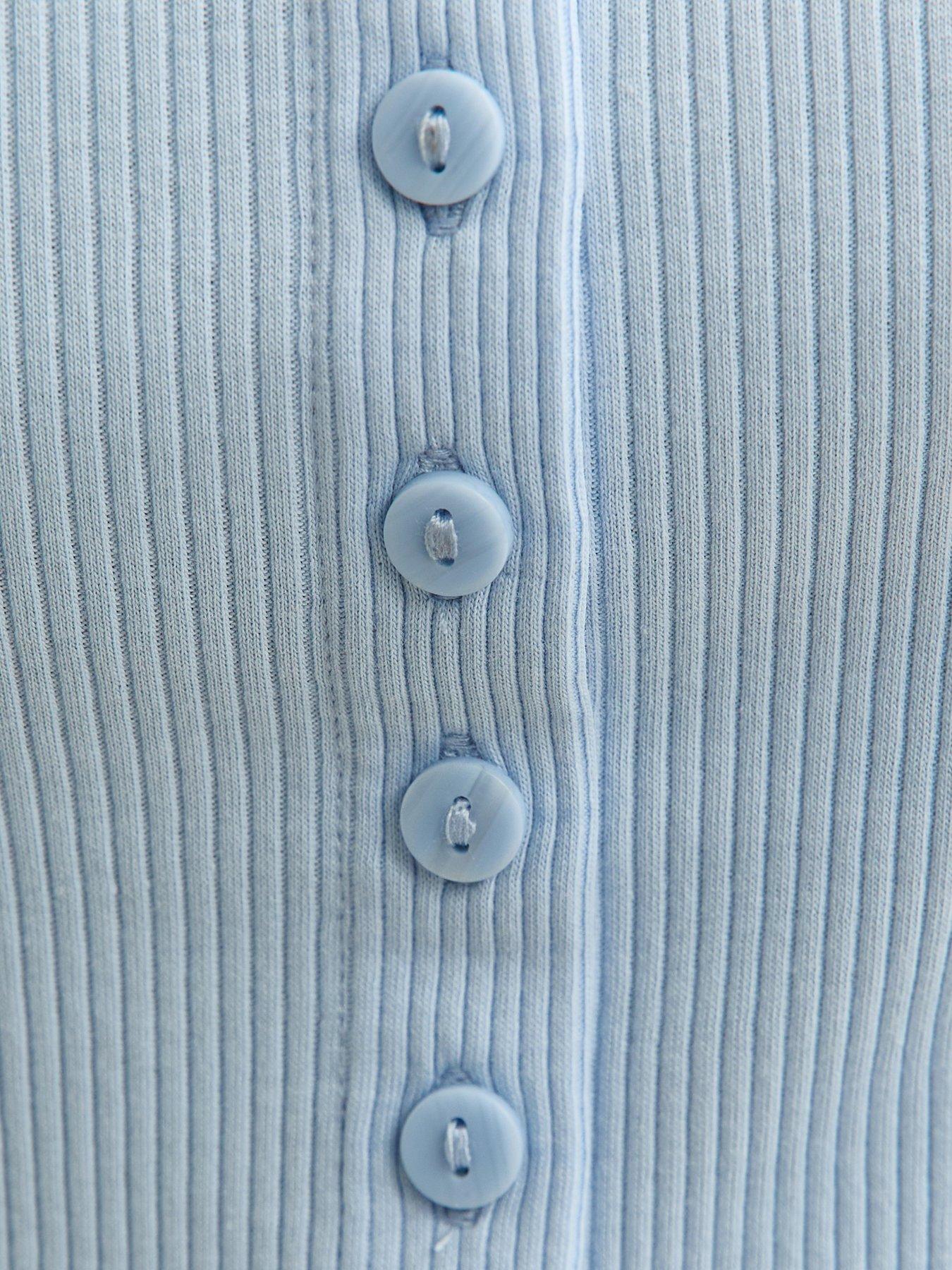 Image 5 of 5 of New Look Button Through Baby T-Shirt - Light Blue