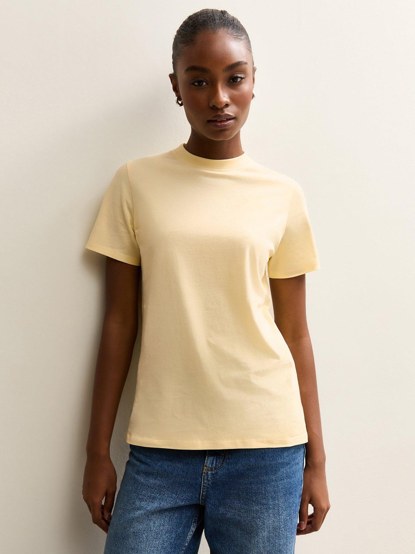 New Look Cotton Crew Neck T-Shirt - Light Yellow