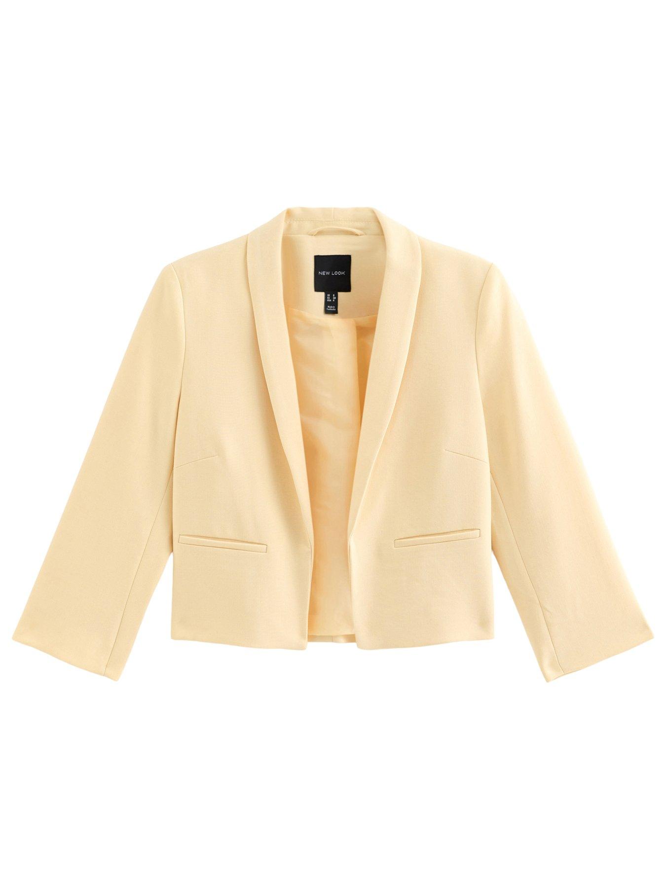 Image 5 of 6 of New Look Cropped Blazer - Light Yellow