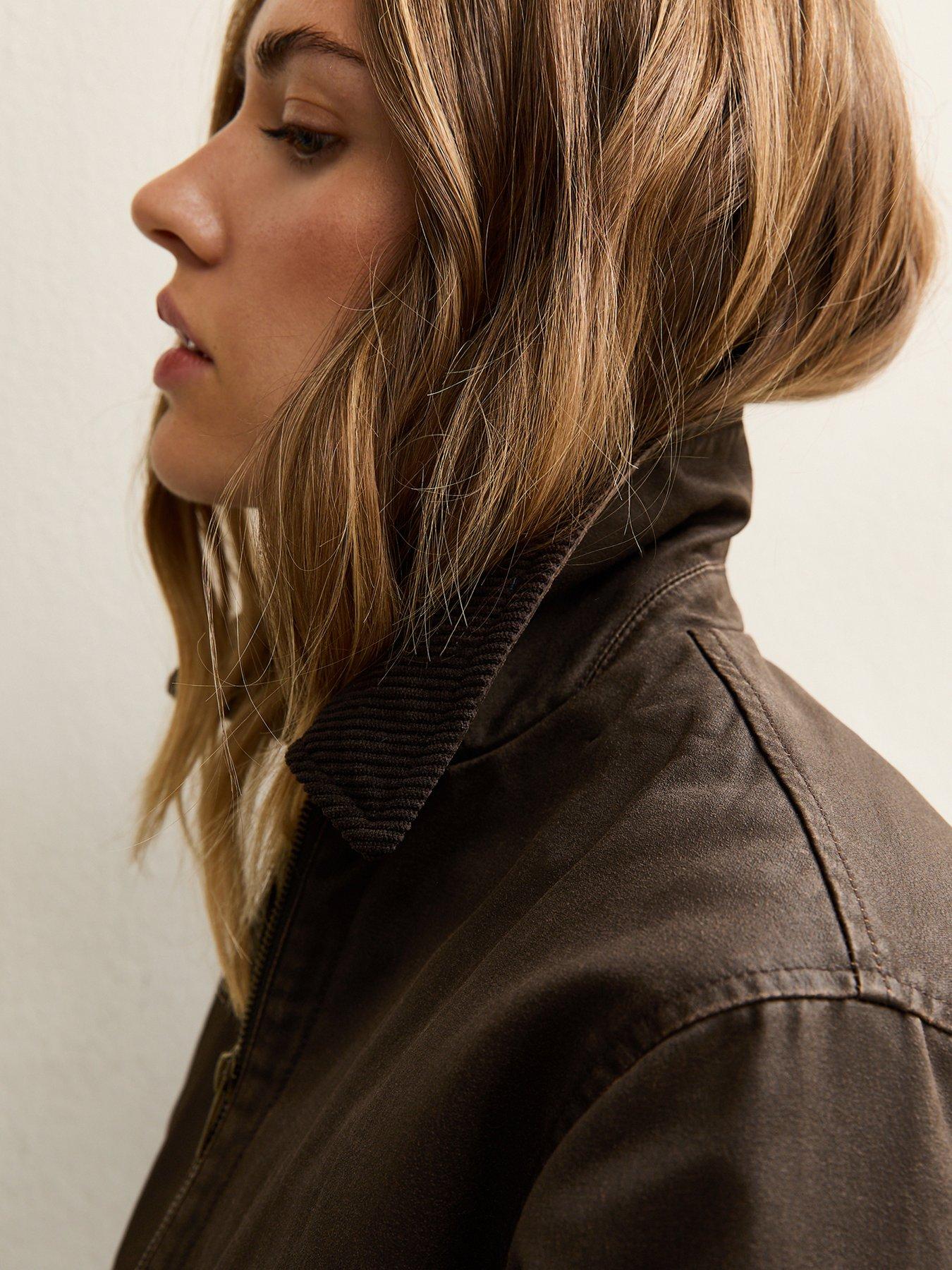 new-look-waxed-corduroy-collar-barn-jacket-brownoutfit