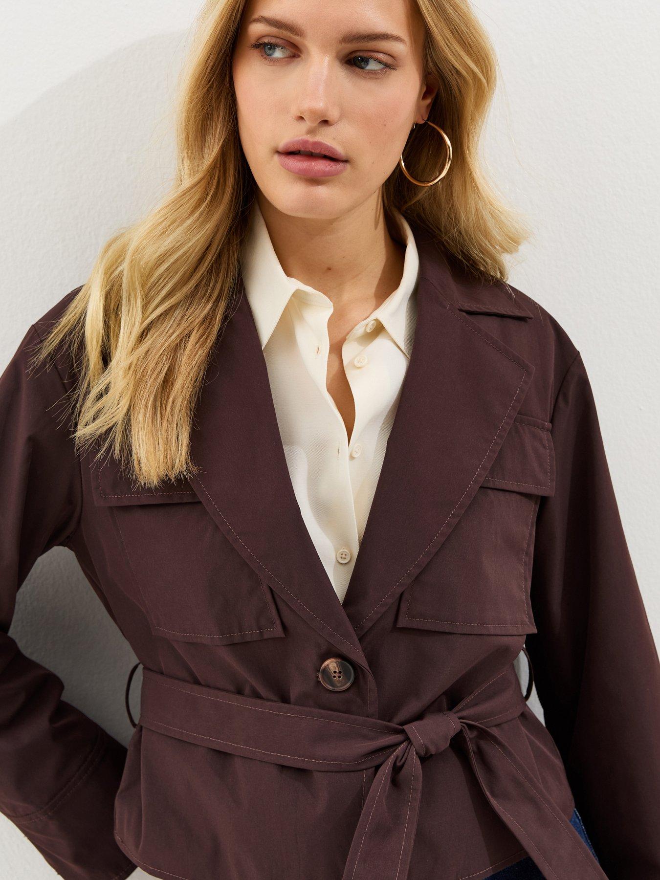 new-look-brown-double-pocket-belted-short-belted-macoutfit