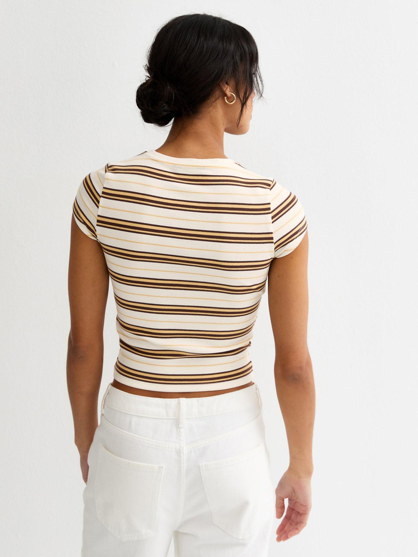 Image 2 of 5 of New Look Cotton Striped Baby T-Shirt - Yellow