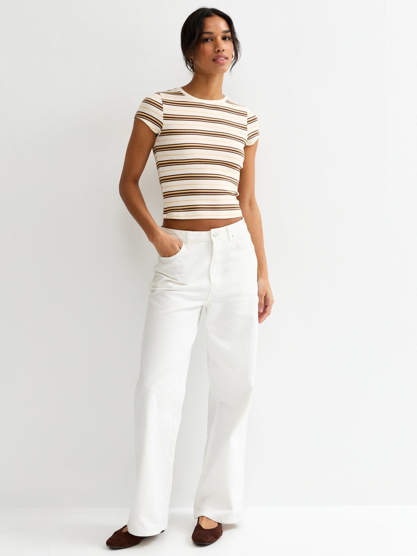 Image 3 of 5 of New Look Cotton Striped Baby T-Shirt - Yellow