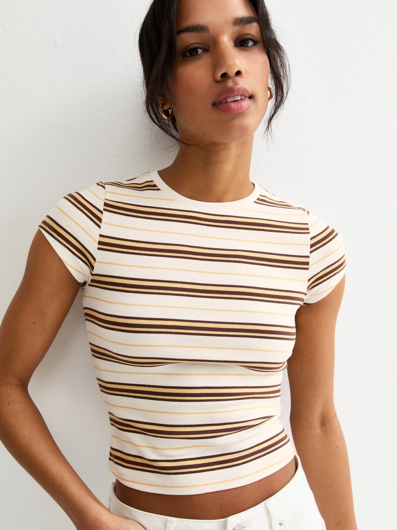 Image 4 of 5 of New Look Cotton Striped Baby T-Shirt - Yellow