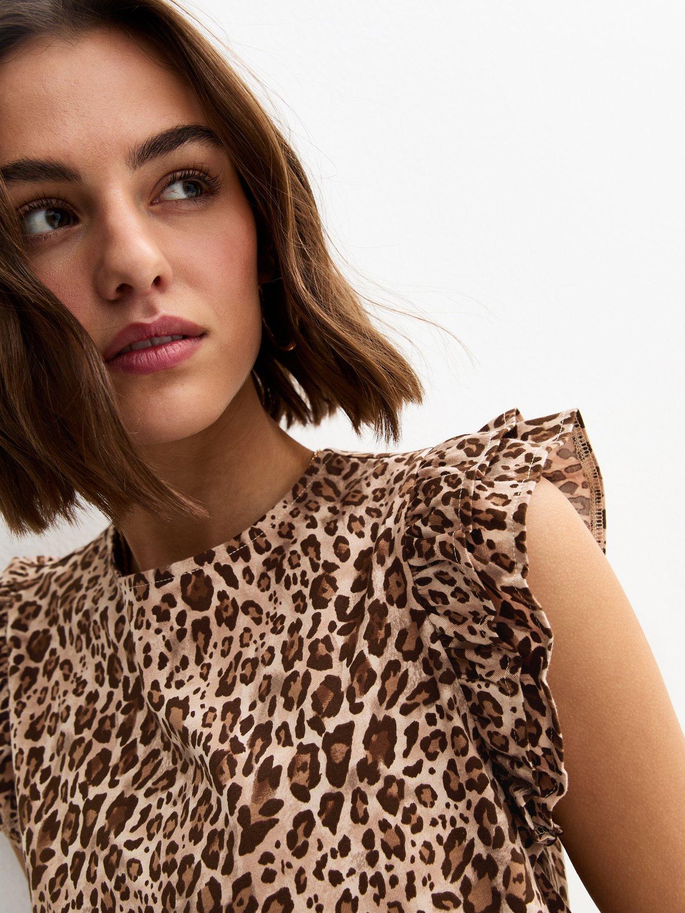new-look-leopard-print-frill-trim-top-brownoutfit