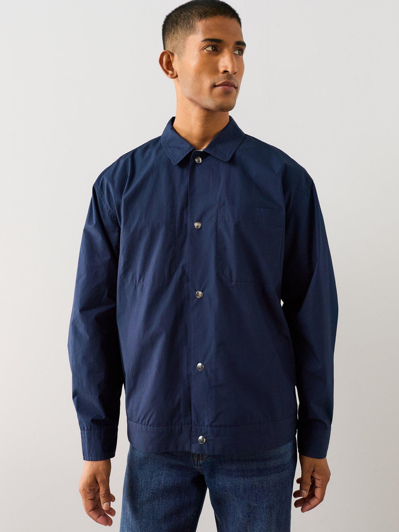 Image 5 of 7 of The Very Collection Pocket Front Button Through Overshirt - Navy