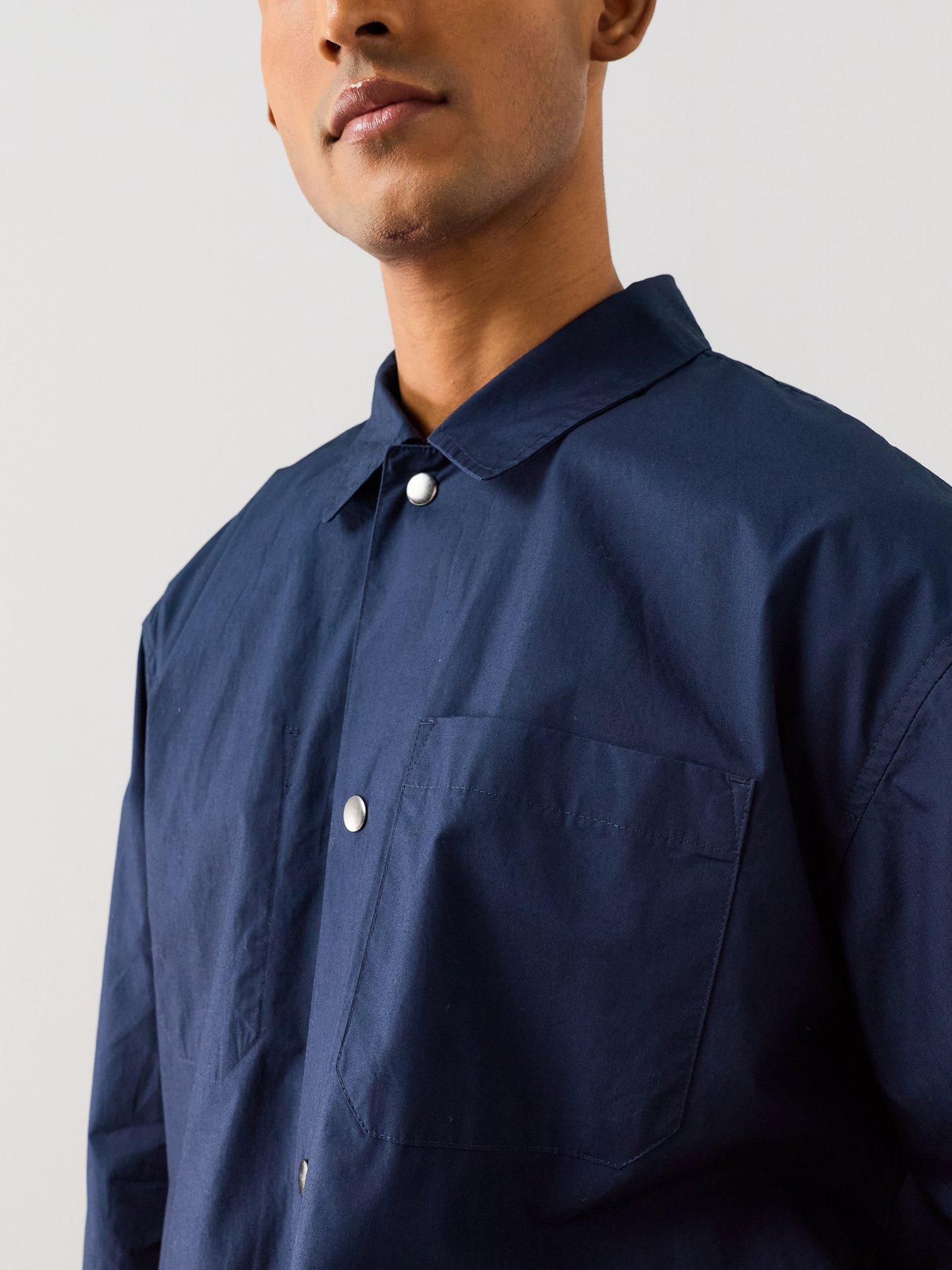 Image 6 of 7 of The Very Collection Pocket Front Button Through Overshirt - Navy