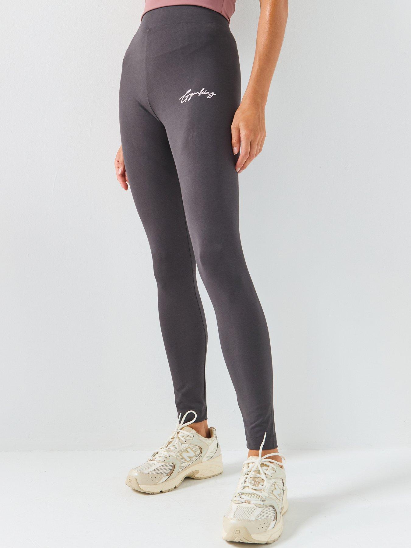 Gym King Womens Script Mindset Jersey Legging - Grey