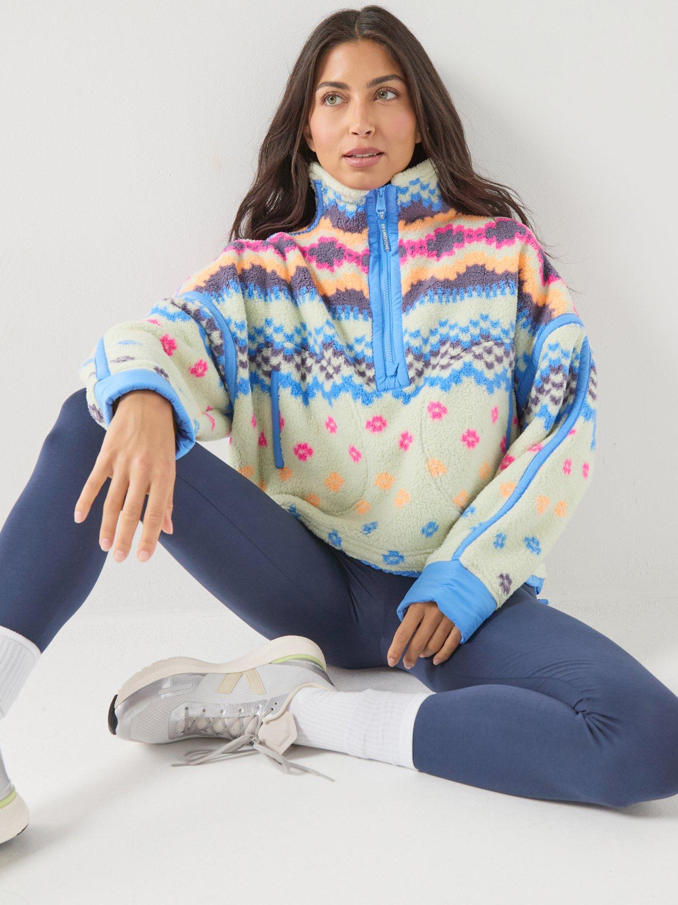 Image 1 of 5 of FP Movement Womens Training Printed Mountain High 1/2 Zip Fleece - Multi