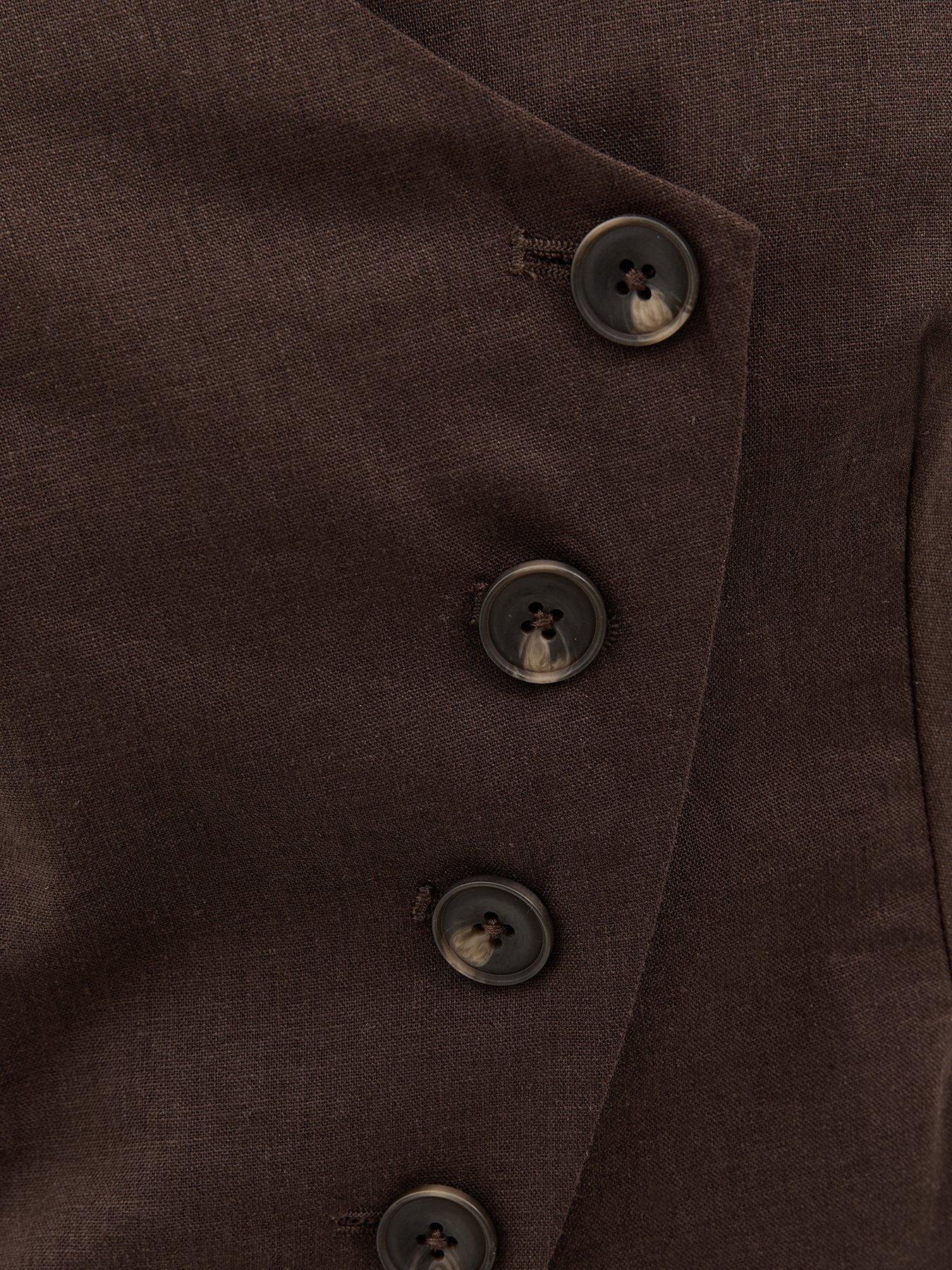new-look-linen-blend-asymmetric-waistcoat-browndetail