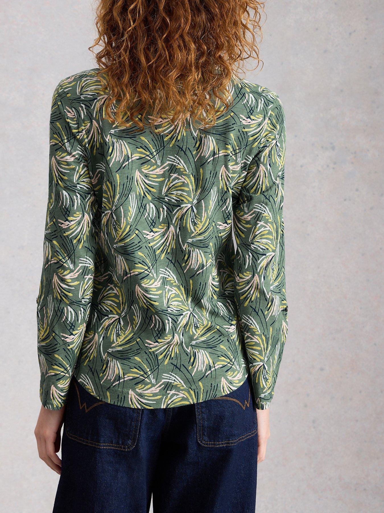 Image 2 of 6 of White Stuff Annie Jersey Shirt - Green