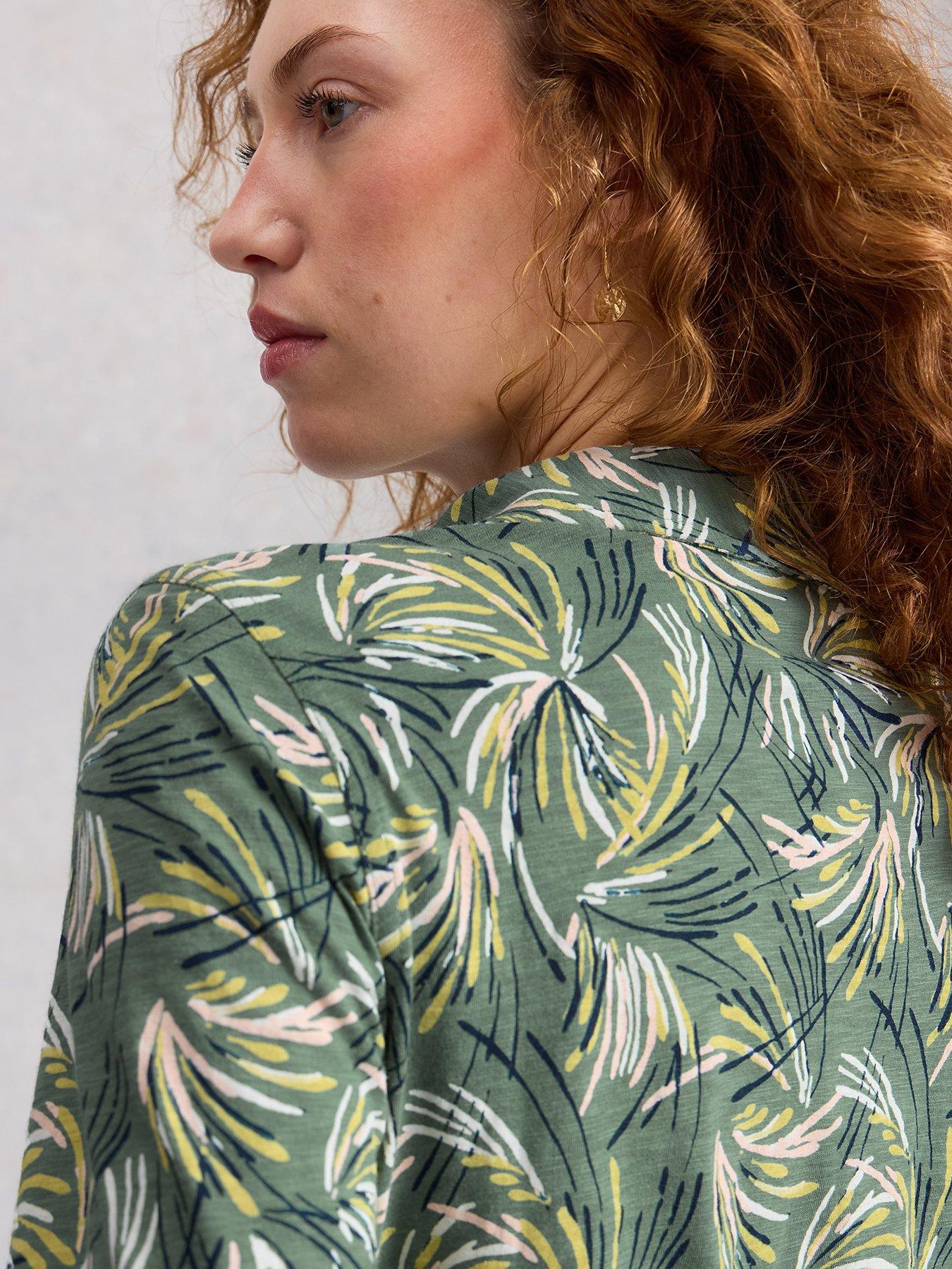 Image 4 of 6 of White Stuff Annie Jersey Shirt - Green